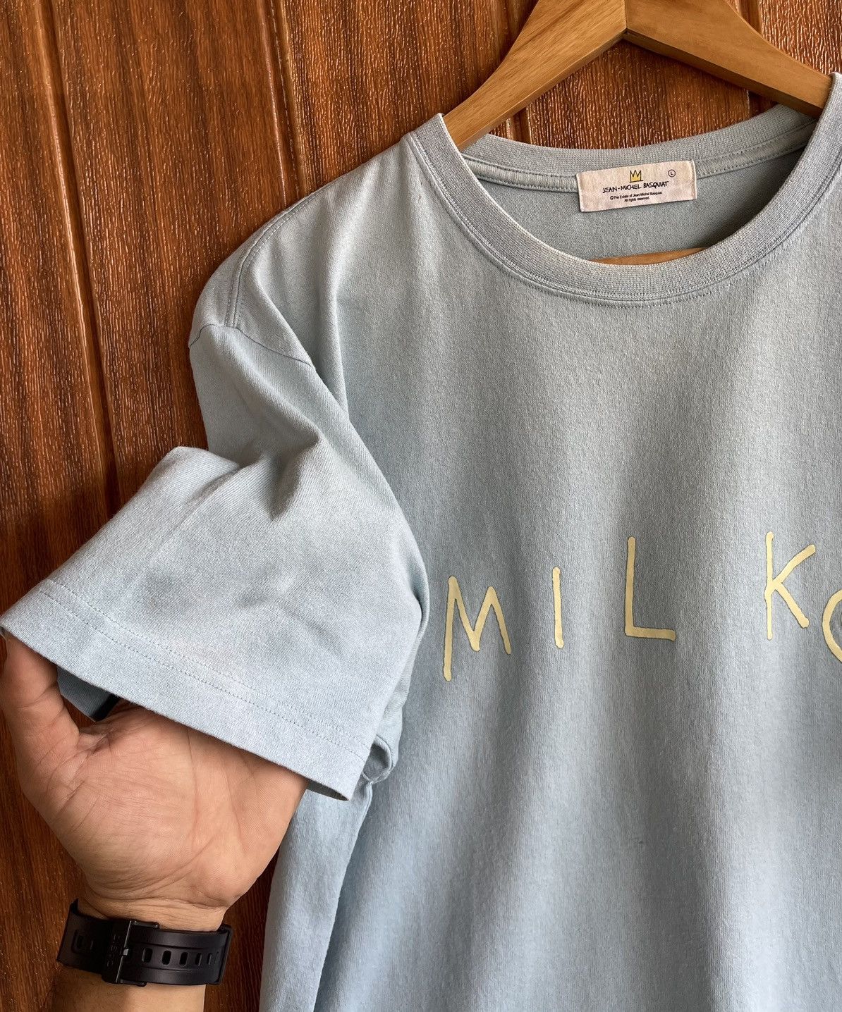 Jean-Michel Basquiat Vintage’y2k🔥JEAN MICHEL BASQUIAT🔥Milk Sun Faded Tshirt Size US L / EU 52-54 / 3 - 7 Thumbnail