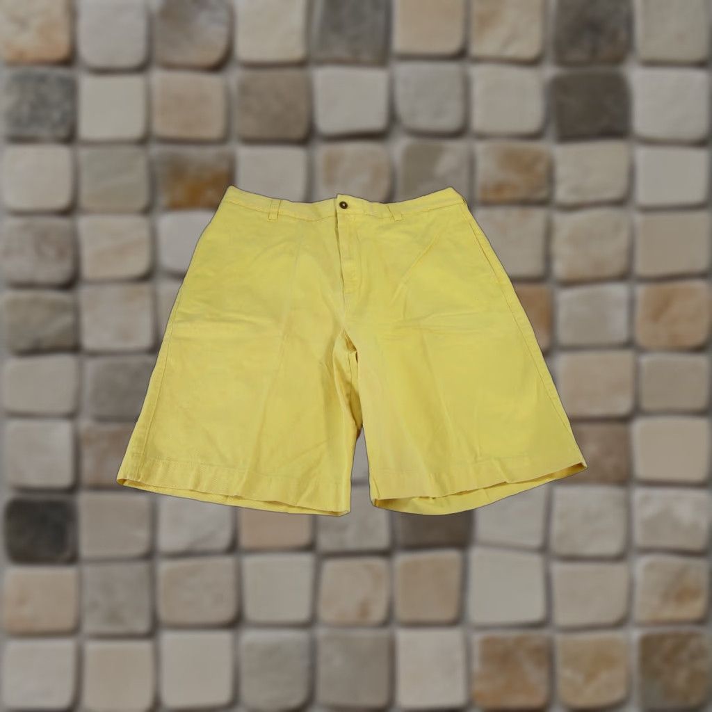 Berle Berle Shorts Mens 38 Yellow Cotton Chinos NEW Size US 38 / EU 54 - 1 Thumbnail