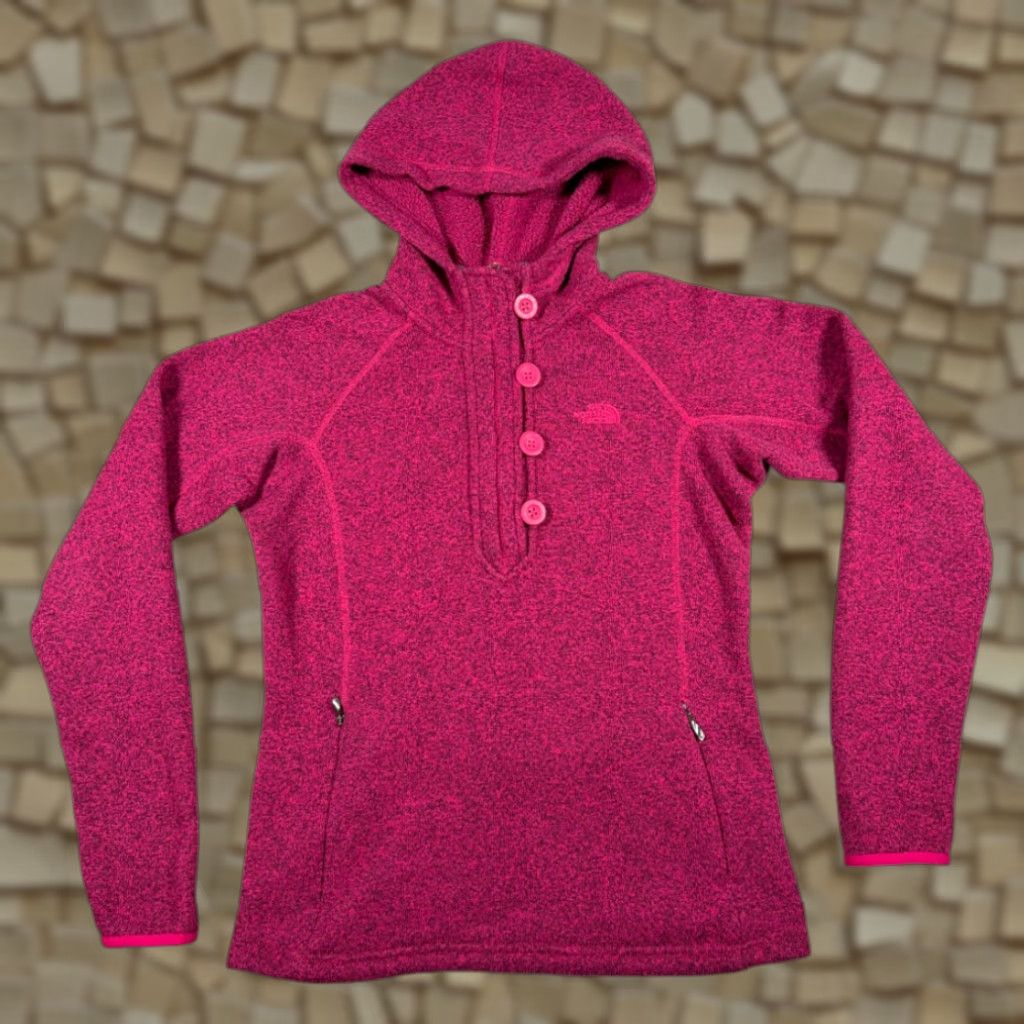The North Face The North Face SweatER Womens M Pink Heather Mock Neck Hooded Raglan Sleeve Logo Fleece Pullover Size M / US 6-8 / IT 42-44 - 1 Thumbnail