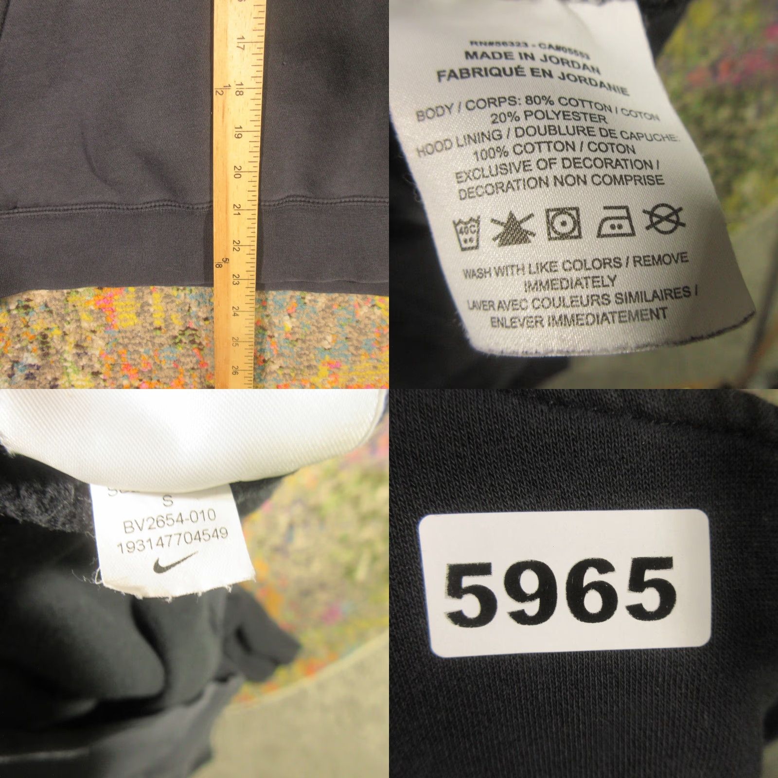 Nike VINTAGE Nike Hoodie Mens S Small Black Fleece Pullover Pouch Embroidered Swoosh EUC Size US S / EU 44-46 / 1 - 8 Thumbnail