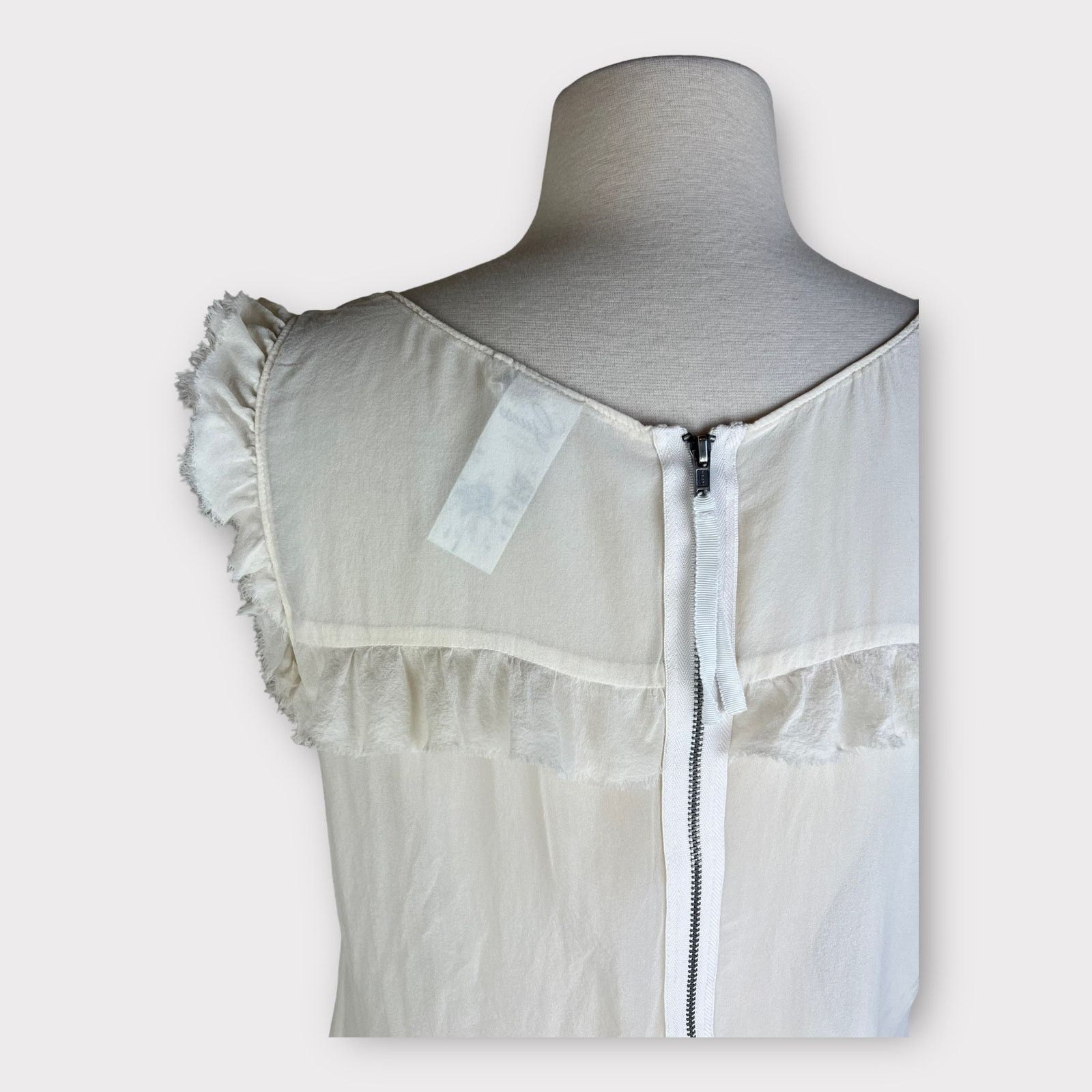 Guess Guess | Vintage Y2K Sheer SILK Ivory Blouse | Medium Size M / US 6-8 / IT 42-44 - 7 Thumbnail