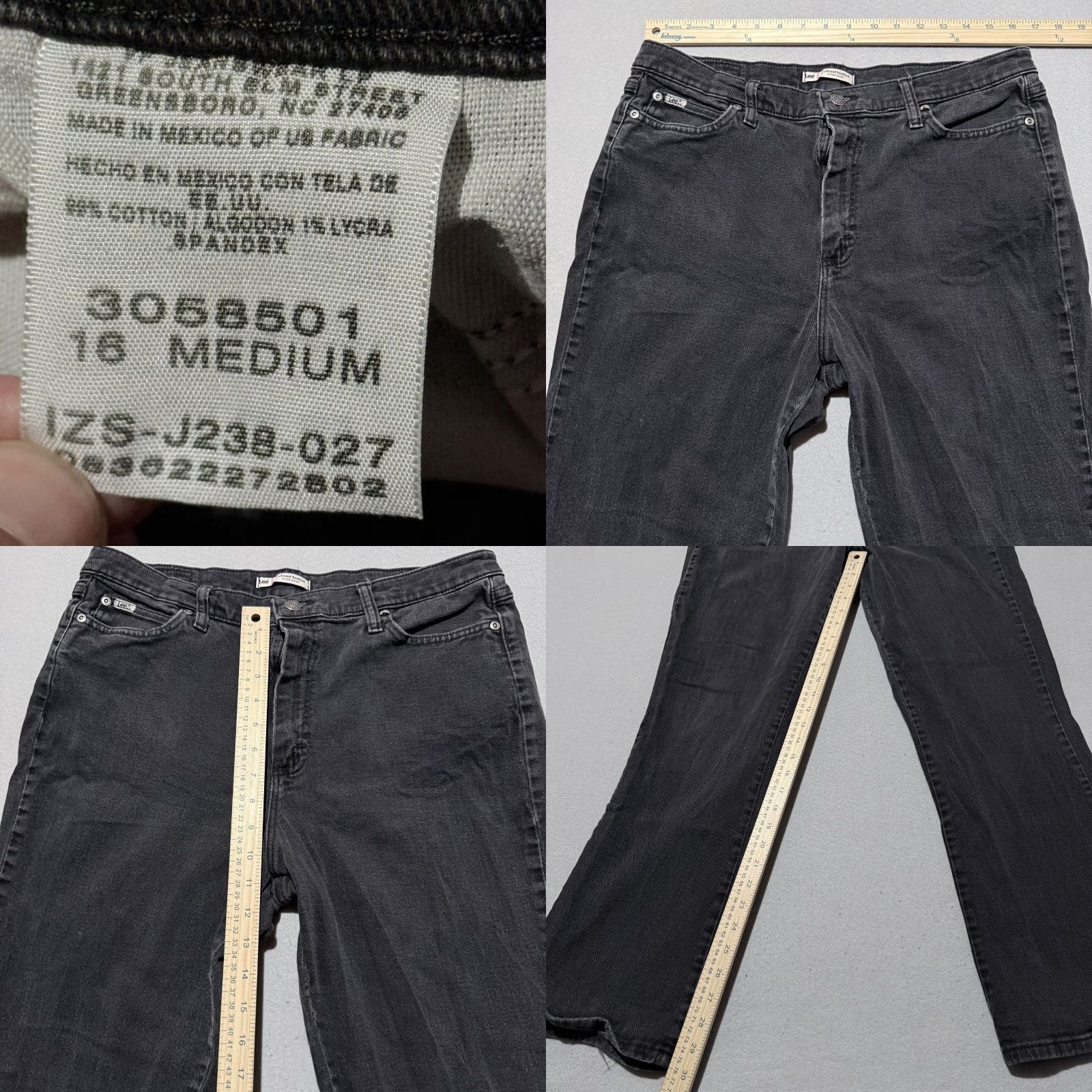 Lee VINTAGE Lee Relaxed Bootcut Jeans Women's Black Denim High Rise Pockets Y2K Retro - 16M Size 38" / US 16 / IT 52 - 9 Thumbnail
