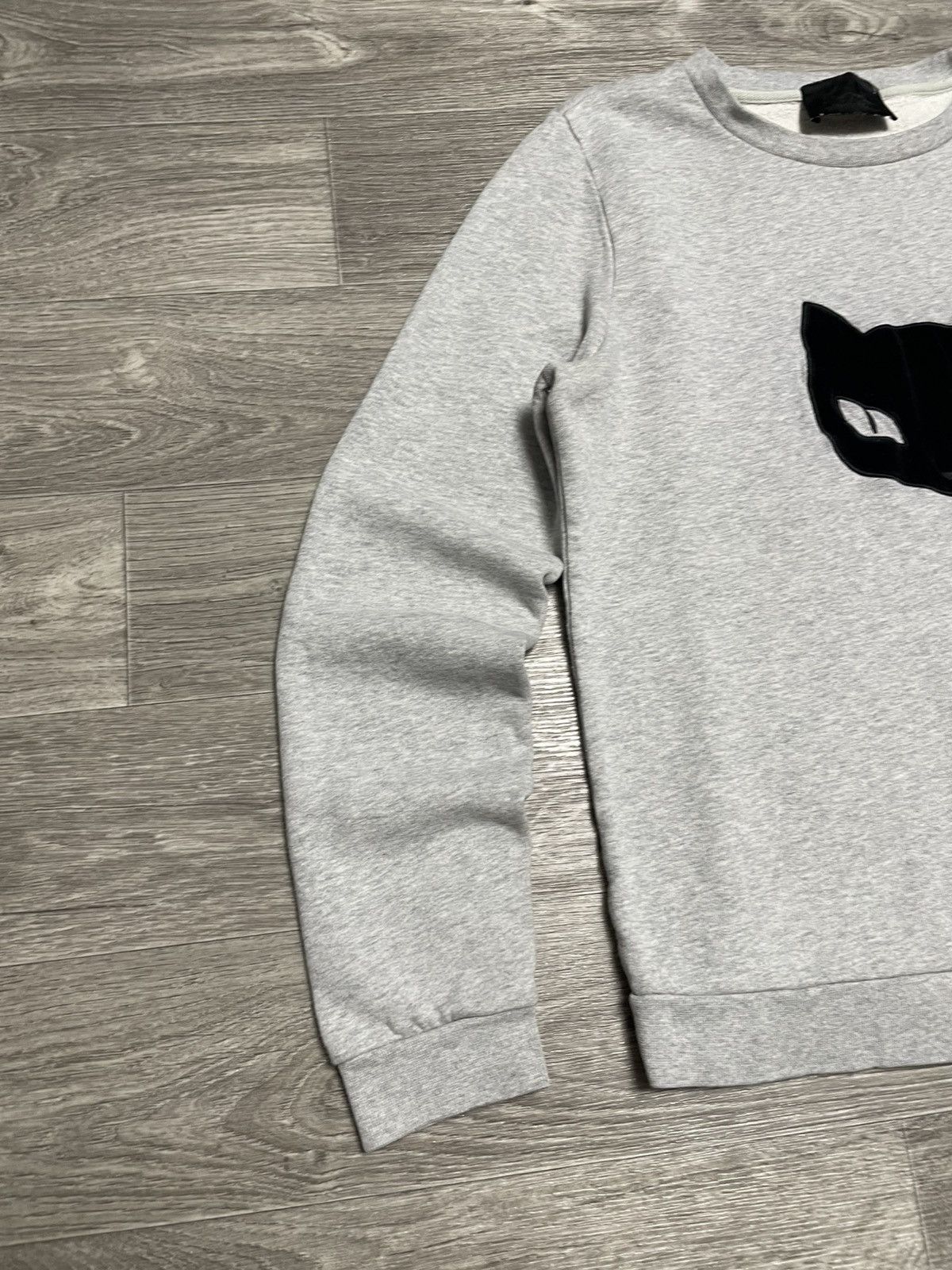 Karl Lagerfeld Karl Lagerfeld Velour Cat Logo Gray Sweatshirt Size L / US 10 / IT 46 - 4 Thumbnail