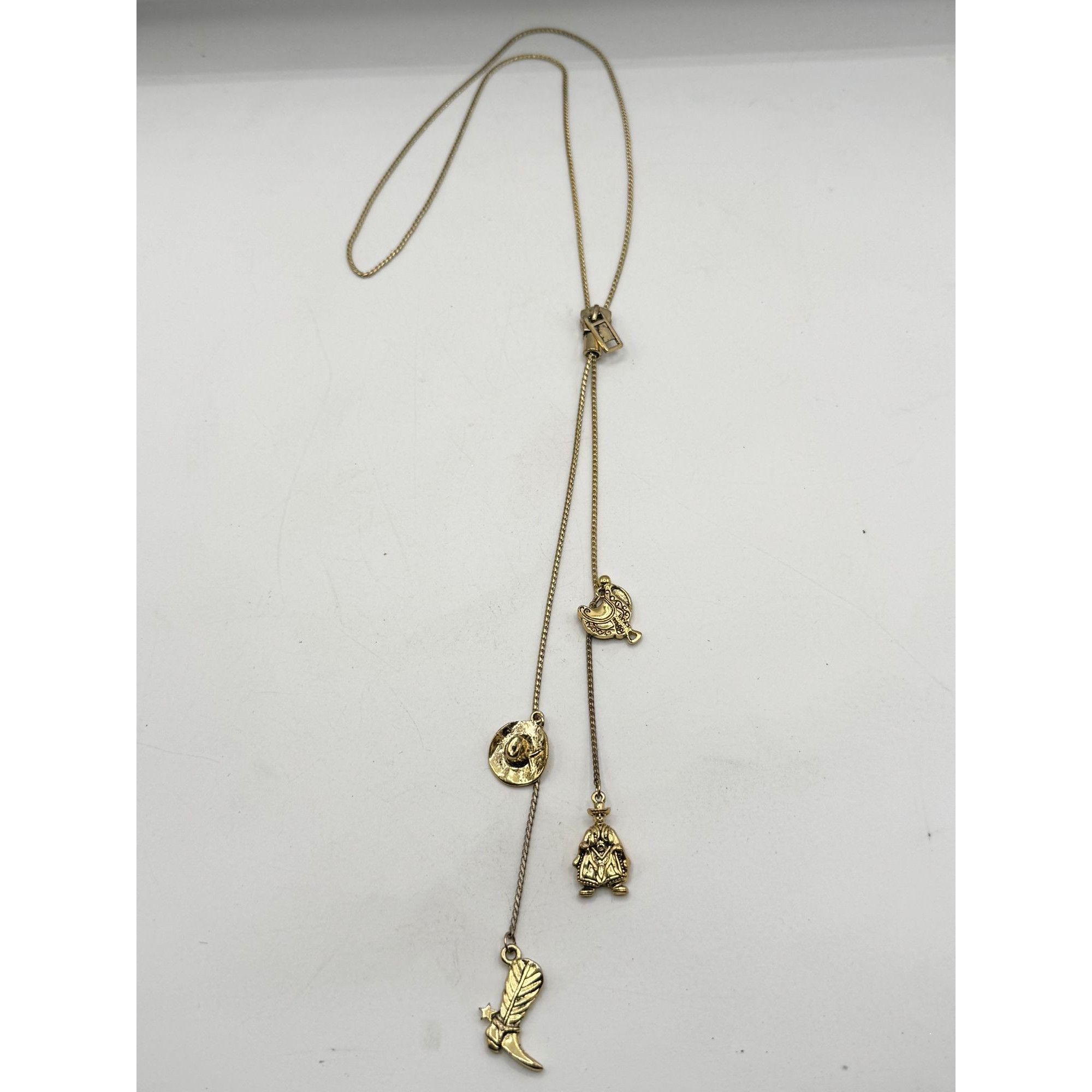 Other Gold Zipper Western Cowboy Tassel Charm Necklace Size ONE SIZE - 3 Thumbnail