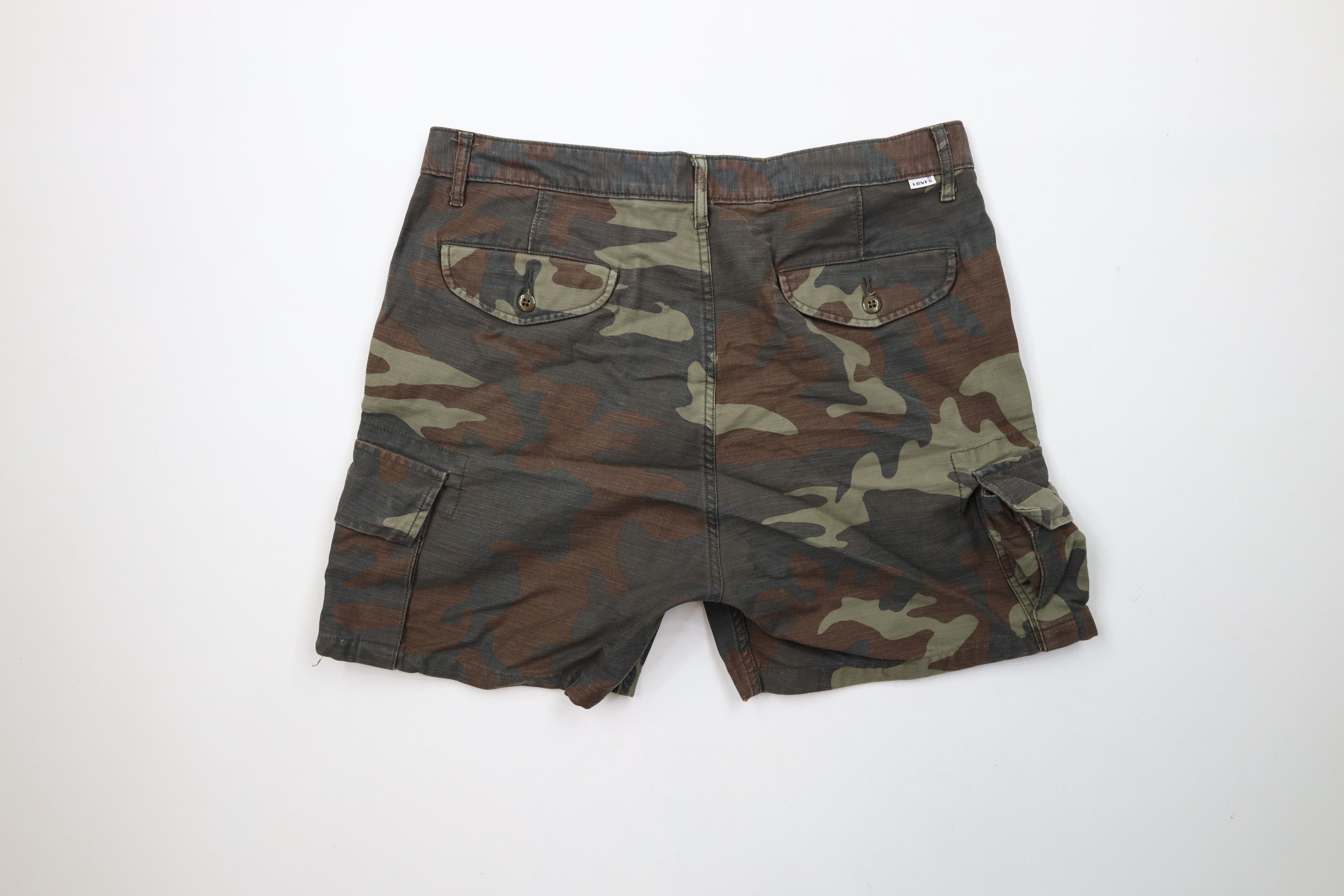 Levi's × Vintage Vintage Y2K Levis Above Knee Camouflage Cargo Shorts Cotton Size US 34 / EU 50 - 8 Thumbnail