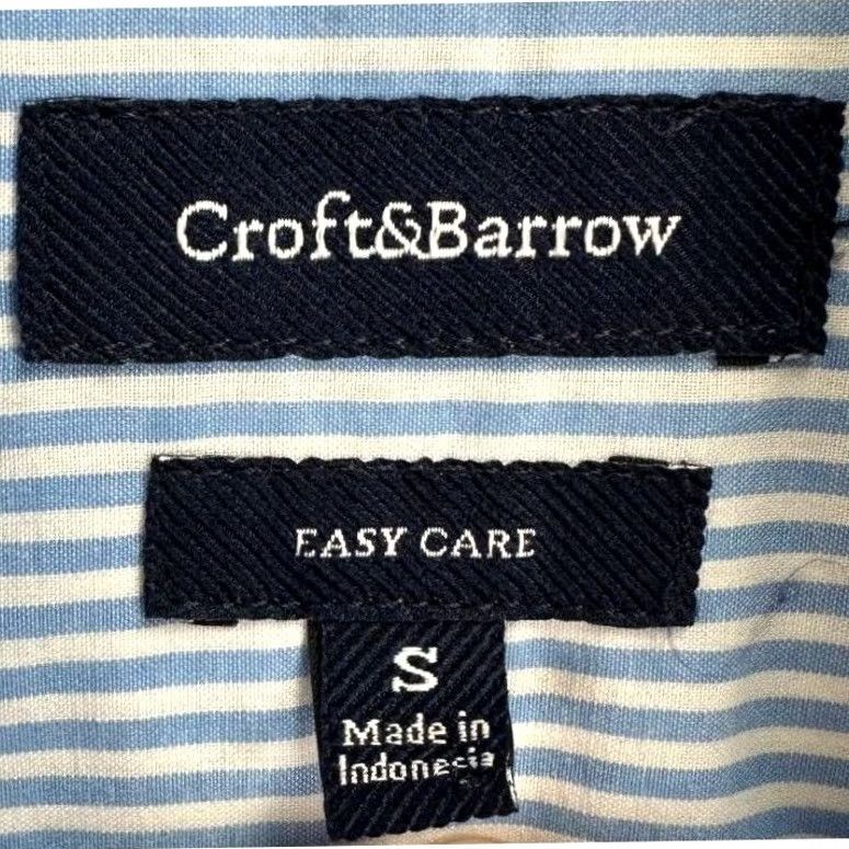 Croft & Barrow Croft Barrow Shirt Men Small Blue Striped Easy Care Button-Down Casual Size US S / EU 44-46 / 1 - 3 Thumbnail