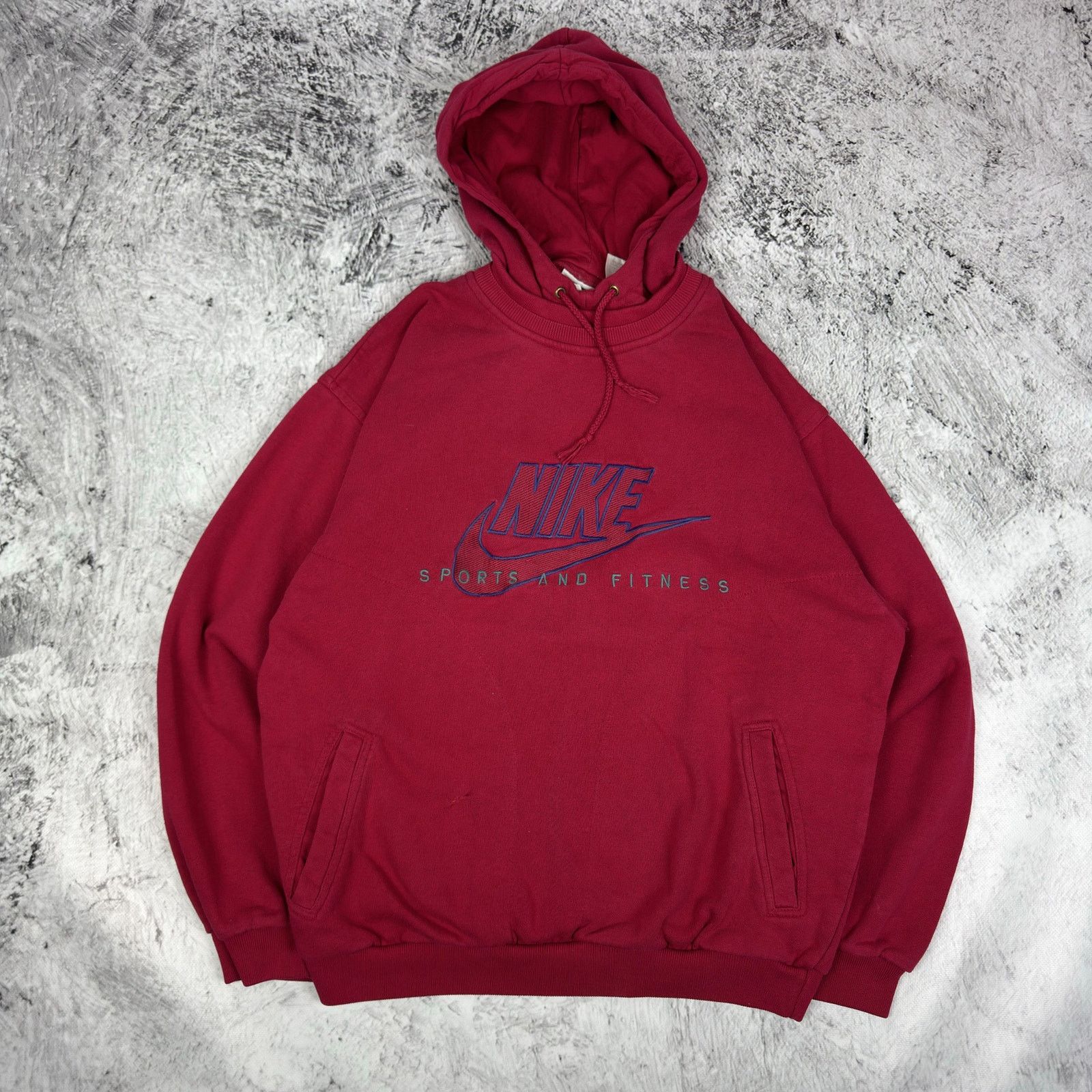 Nike Nike Men's Red Cotton Solo Swoosh Spellout Pullover Hoodie Size US S / EU 44-46 / 1 - 2 Thumbnail