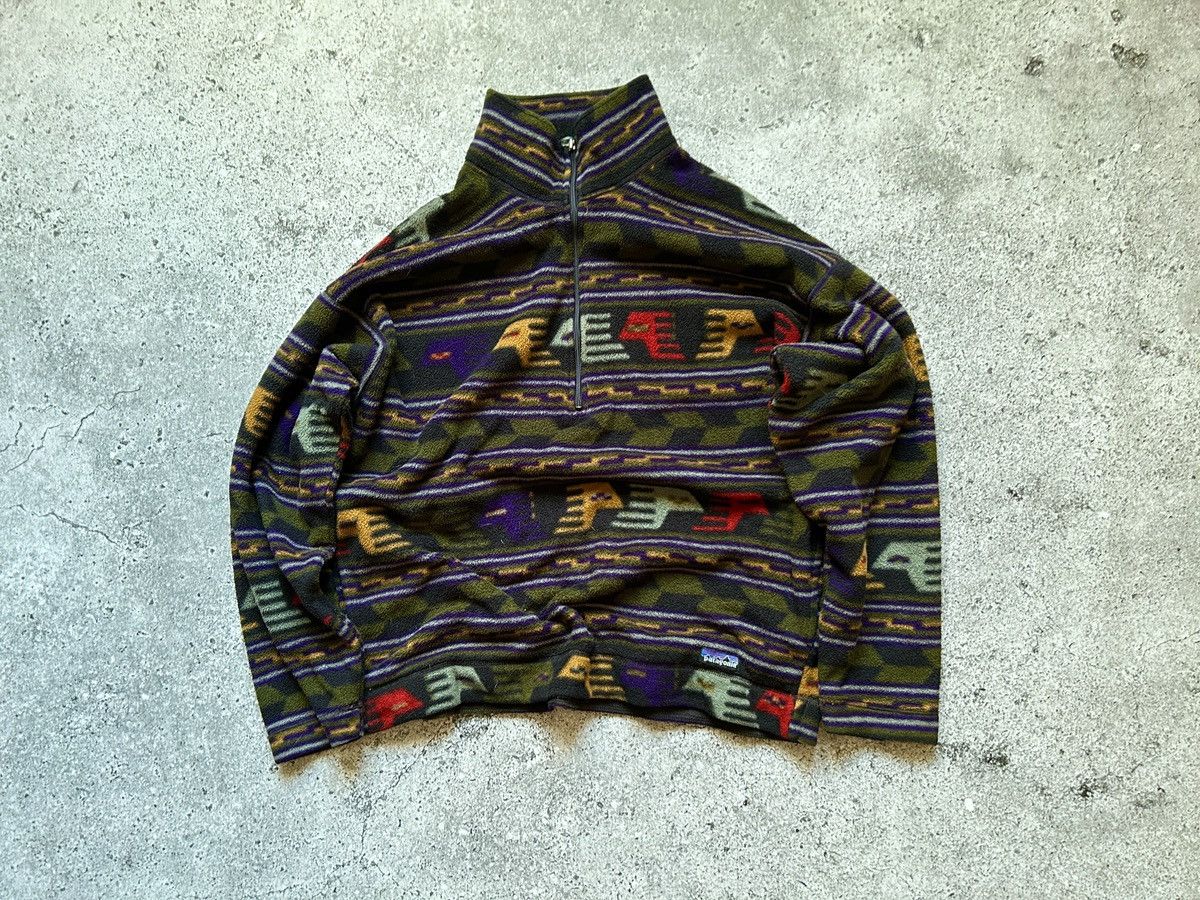 image of Avant Garde x Patagonia Synchilla 90's Aztec Fleece in Dark Green, Men's (Size XL)