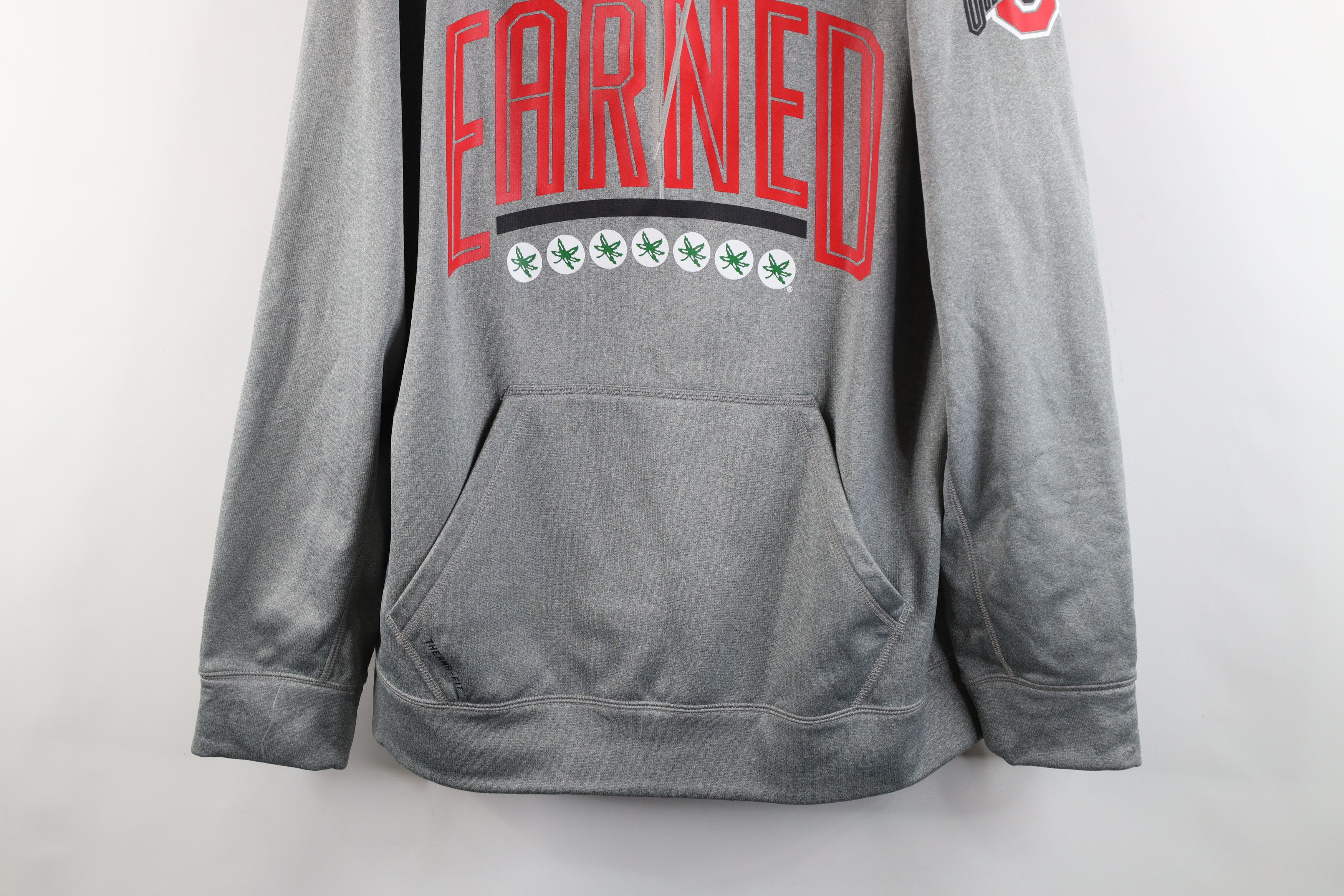 Nike × Vintage Nike Therma Fit Ohio State University Football Hoodie Gray Size US L / EU 52-54 / 3 - 3 Thumbnail