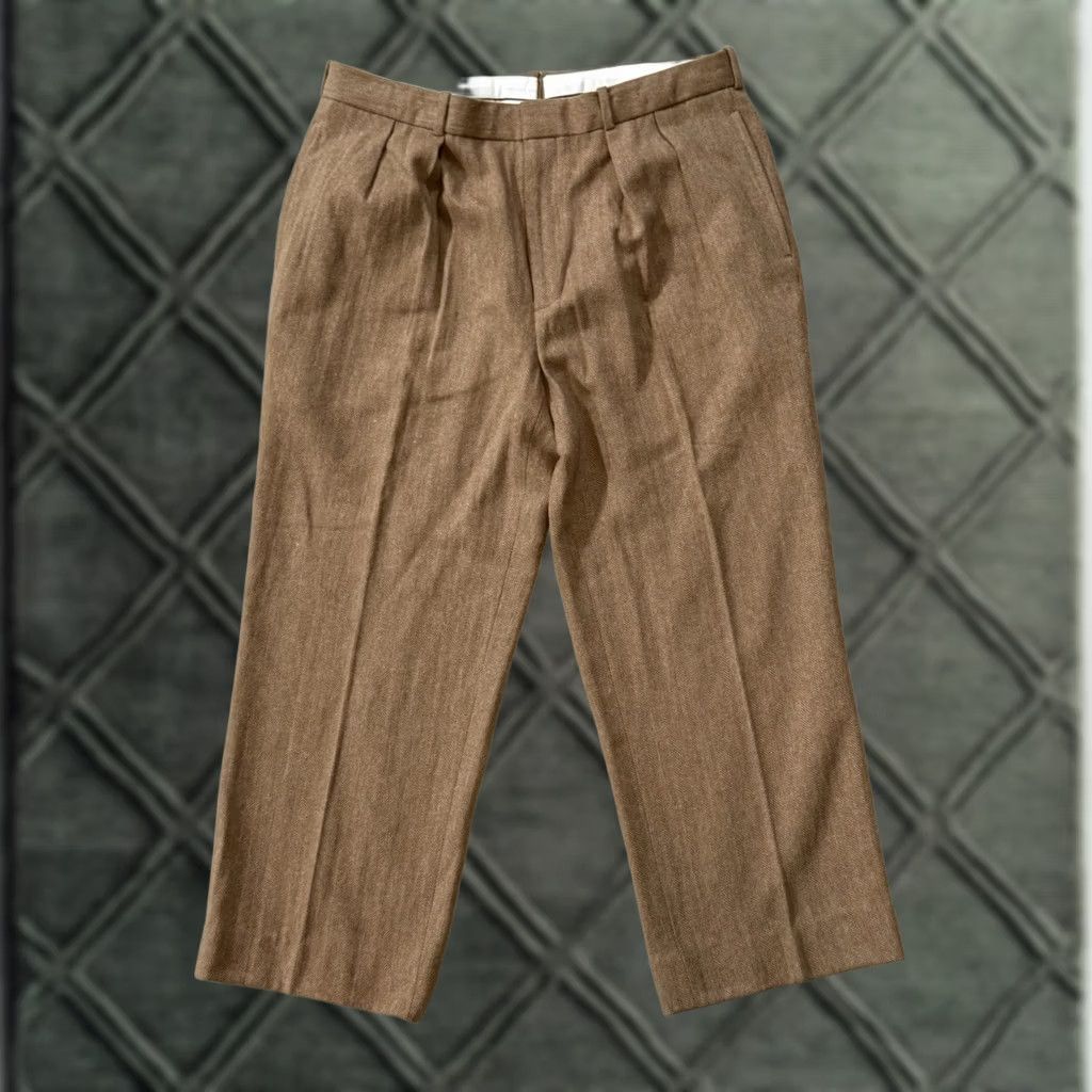 Polo Ralph Lauren VINTAGE Polo Ralph Lauren Polo Wool Tapered Pants 34R 90s Brown Baggy Knit 5-Pocket Button Zipper Mens Size US S / EU 44-46 / 1 - 1 Thumbnail