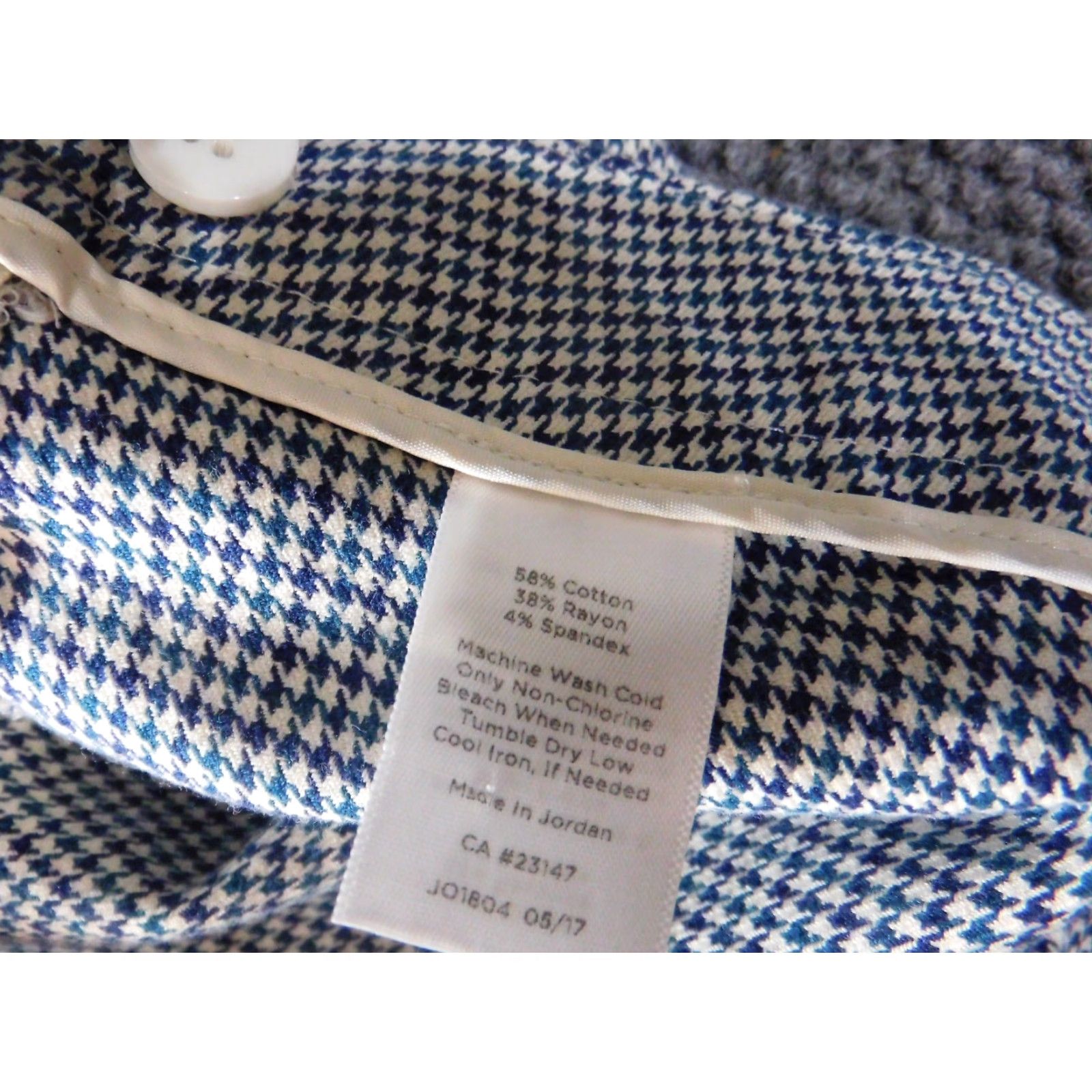 Talbots Talbots Pants Women 12 Blue Plaid Chino Straight Classic Stretch Casual Knit Size 24" / US 00 / IT 34 - 5 Thumbnail