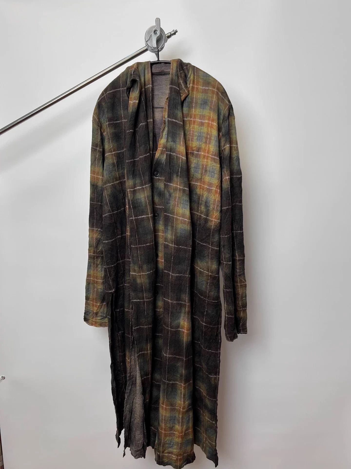 Yohji Yamamoto Yohji Yamamoto Check Tie-Dye Wool Blend Scarf Size US L / EU 52-54 / 3 - 3 Thumbnail