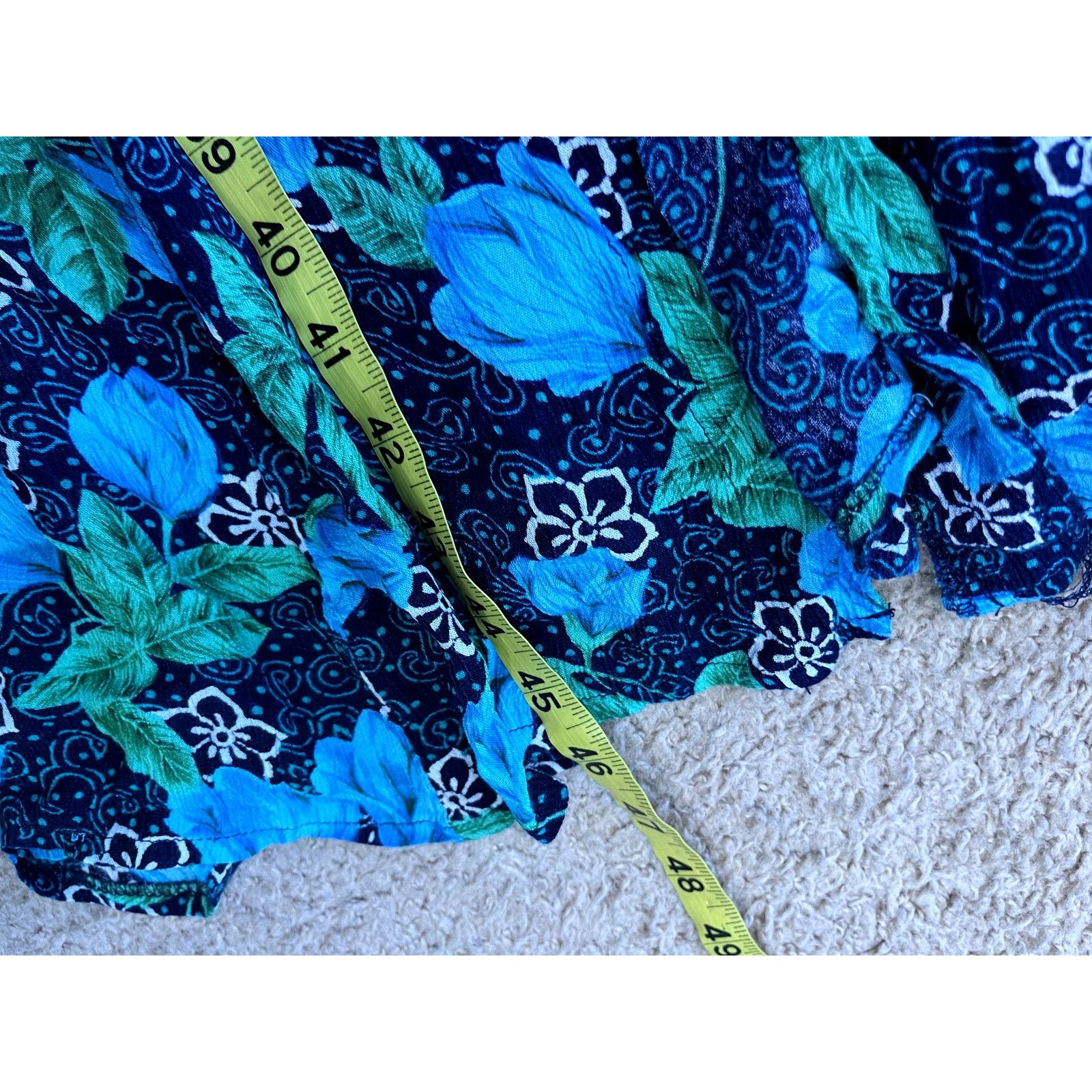 Vintage Vintage Women's Blue Floral Betsy Lauren L Size L / US 10 / IT 46 - 5 Thumbnail