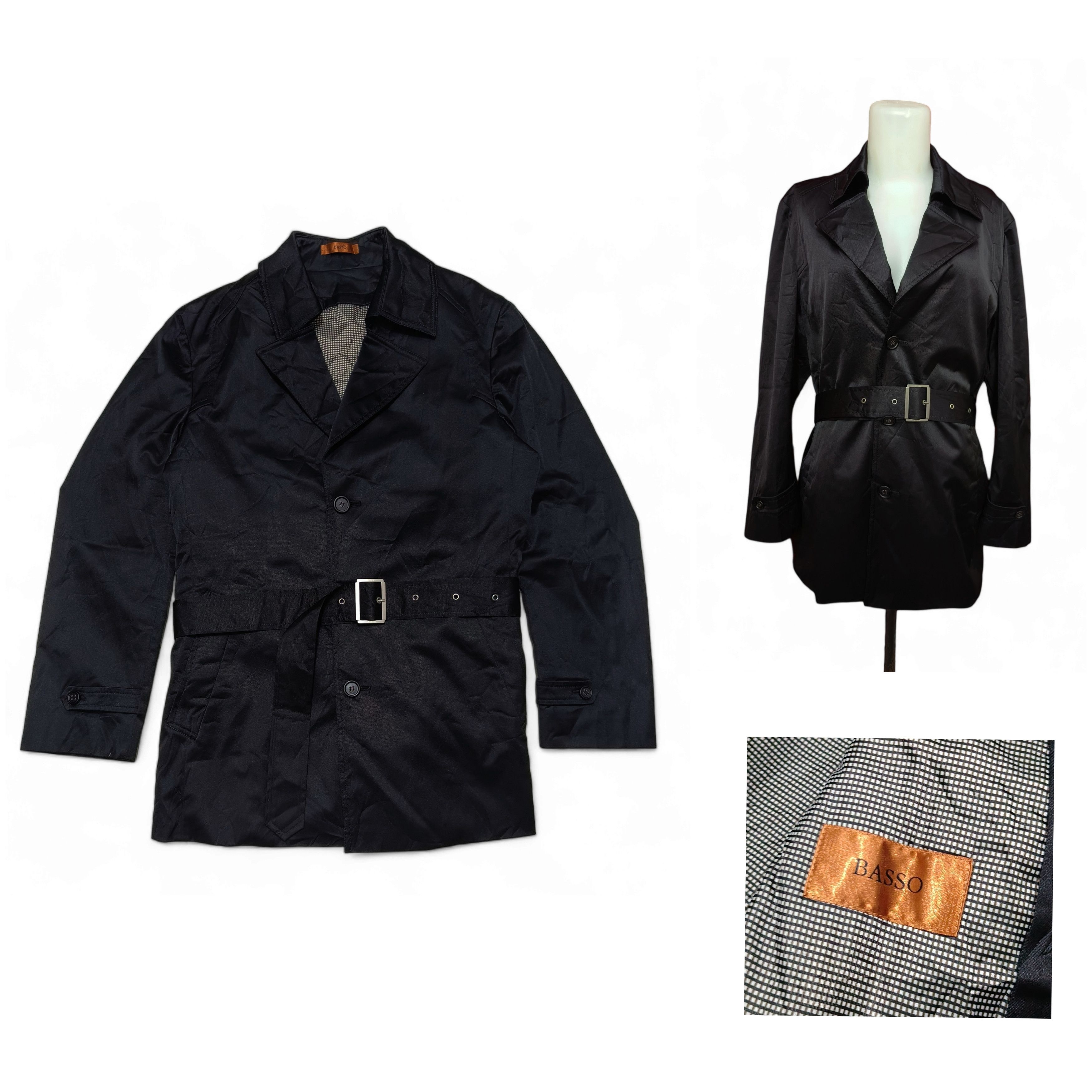 Other BASSO Women's Black Trench Coat Size L / US 10 / IT 46 - 1 Thumbnail