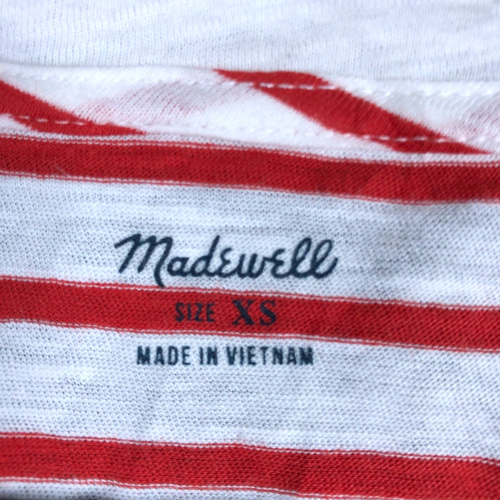 Madewell VINTAGE Madewell Womens Shirt White Red Stripe V Neck Tank Lightweight Casual XS Size XS / US 0-2 / IT 36-38 - 6 Thumbnail