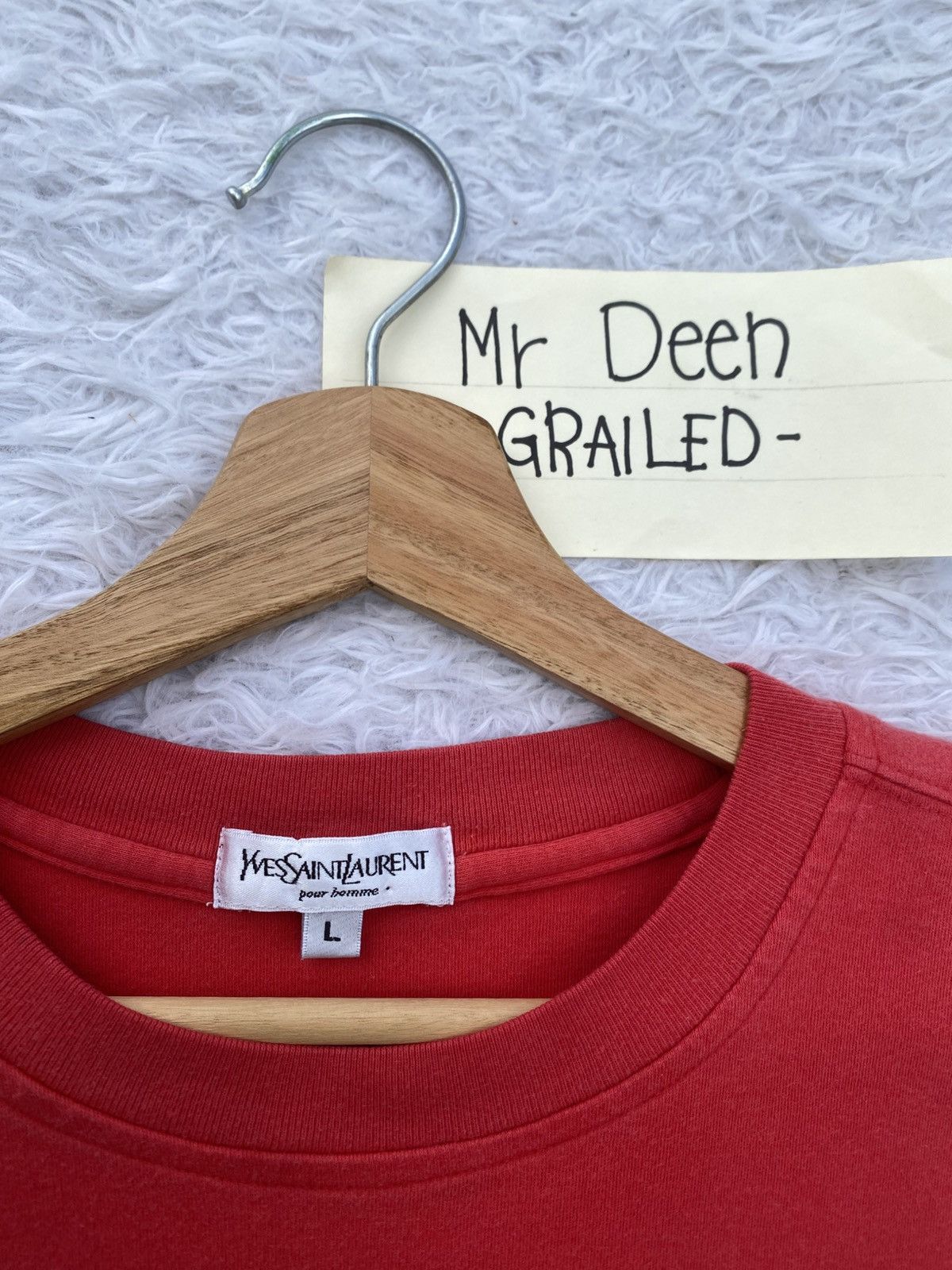Yves Saint Laurent Rare Vintage Yves Saint Laurent YSL Embroidered Logo Tshirt Size US L / EU 52-54 / 3 - 7 Thumbnail