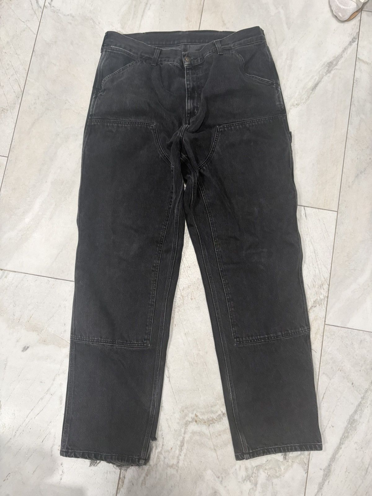 Carhartt Vintage Black Carhartt Double knees Faded Distressed Size US 36 / EU 52 - 3 Thumbnail
