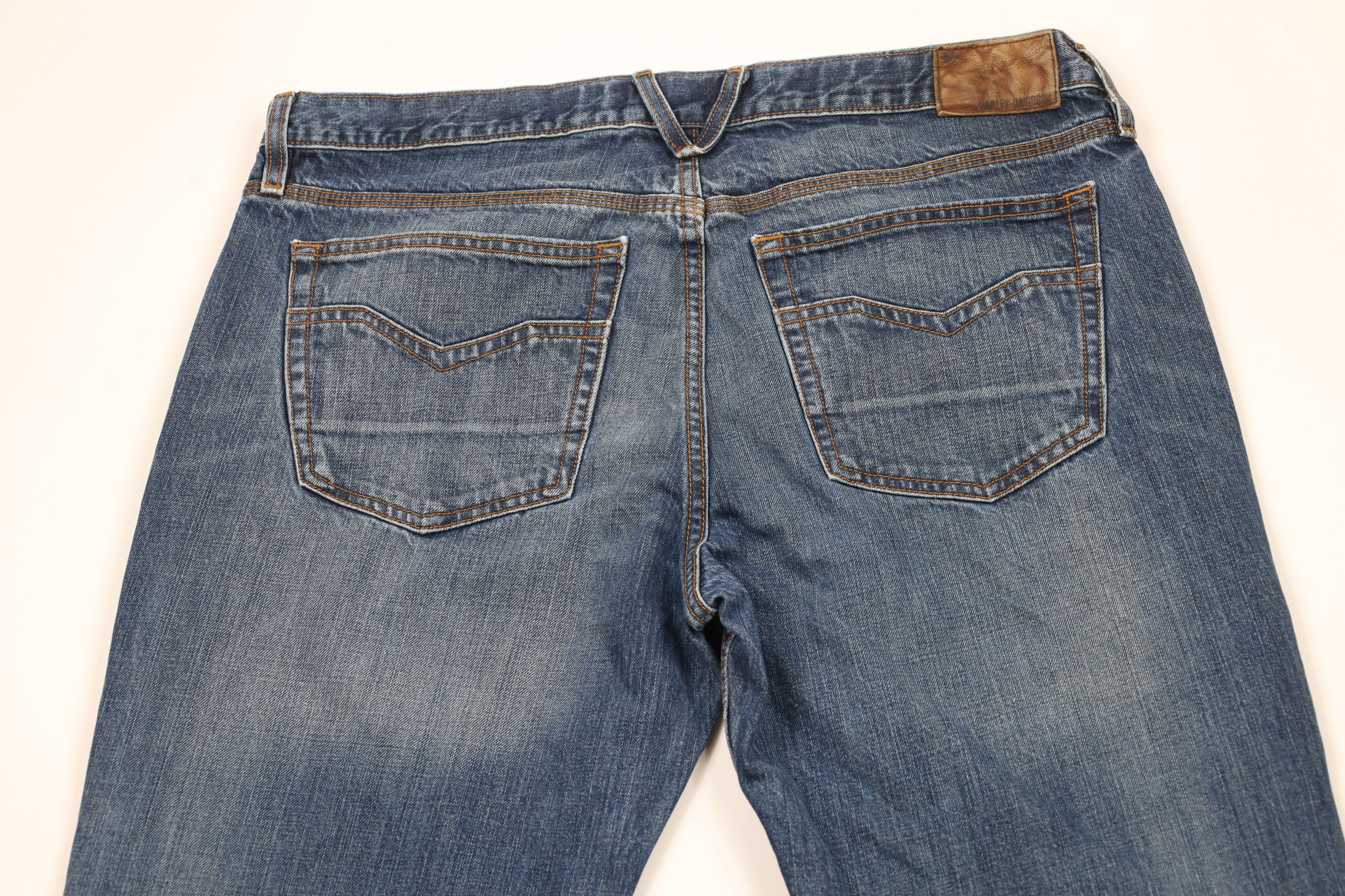 Harley Davidson × Vintage Vintage Harley Davidson Spell Motorcycle Denim Jeans Blue Size US 38 / EU 54 - 10 Thumbnail