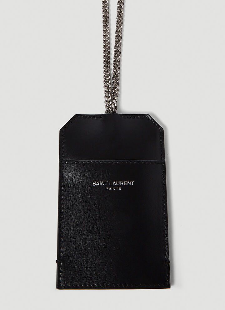 Saint Laurent Paris o1bcso1str1224 Size: OS/Card Case With Chain in Black Size ONE SIZE - 2 Thumbnail