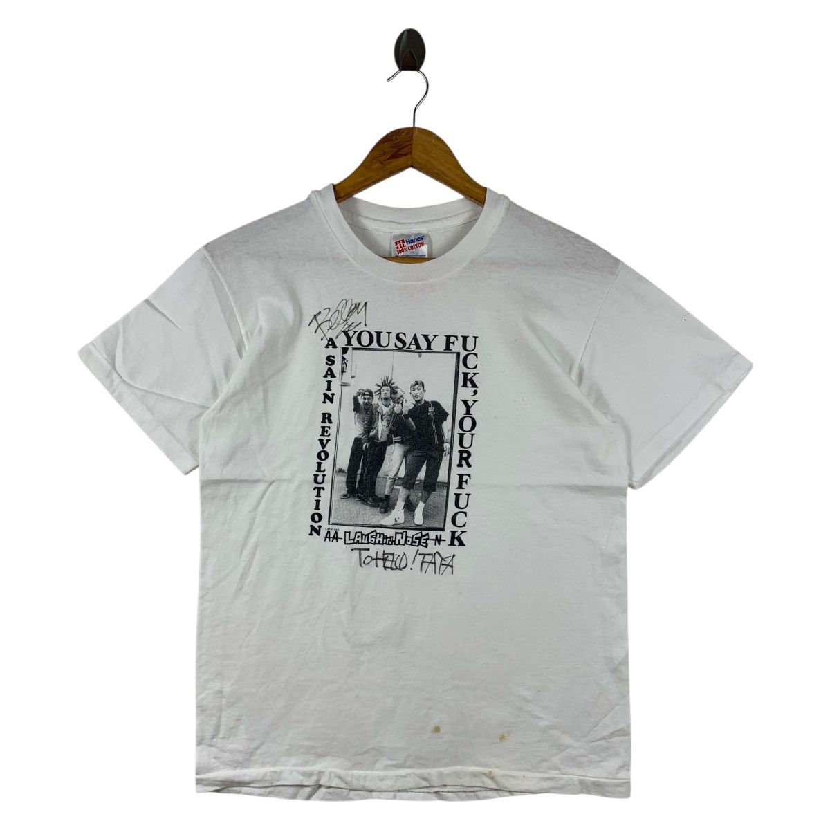 Hanes Vintage 90s LAUGHIN’ NOSE japanese punk band tees Size US M / EU 48-50 / 2 - 1 Thumbnail