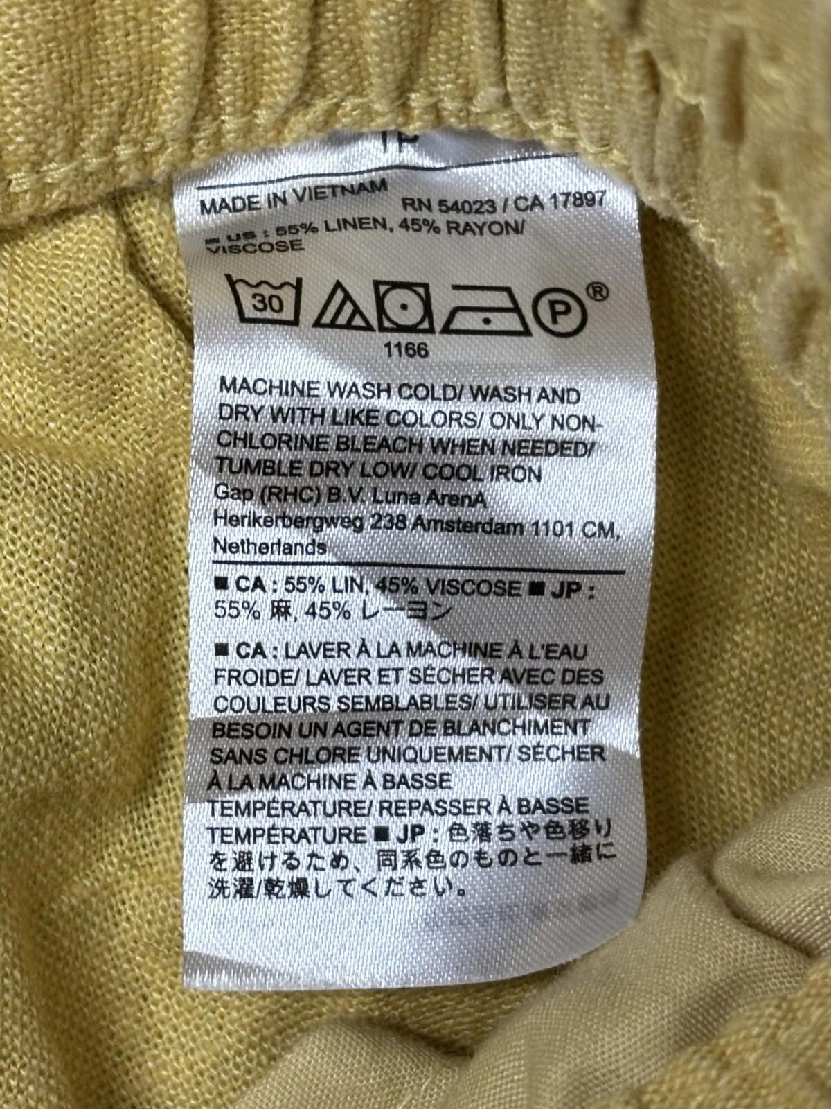 Banana Republic Banana Republic Pants Women's XS Wide Leg Linen Blend Yellow Size 26" / US 2 / IT 38 - 9 Thumbnail