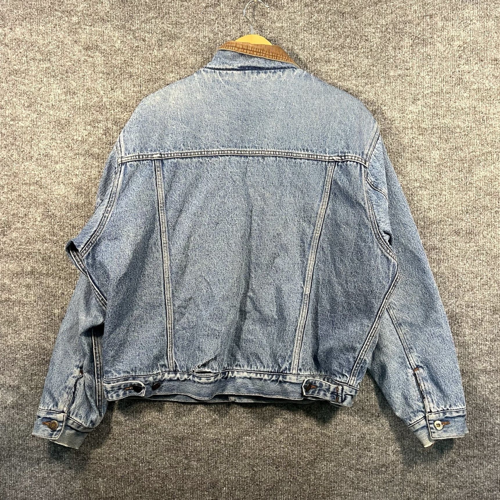 Wrangler VINTAGE Wrangler Denim Jacket Trucker Corduroy Collar Mens XL 80s Denim Jacket USA Mens XL Blue Button Size US 36 / EU 52 - 5 Thumbnail
