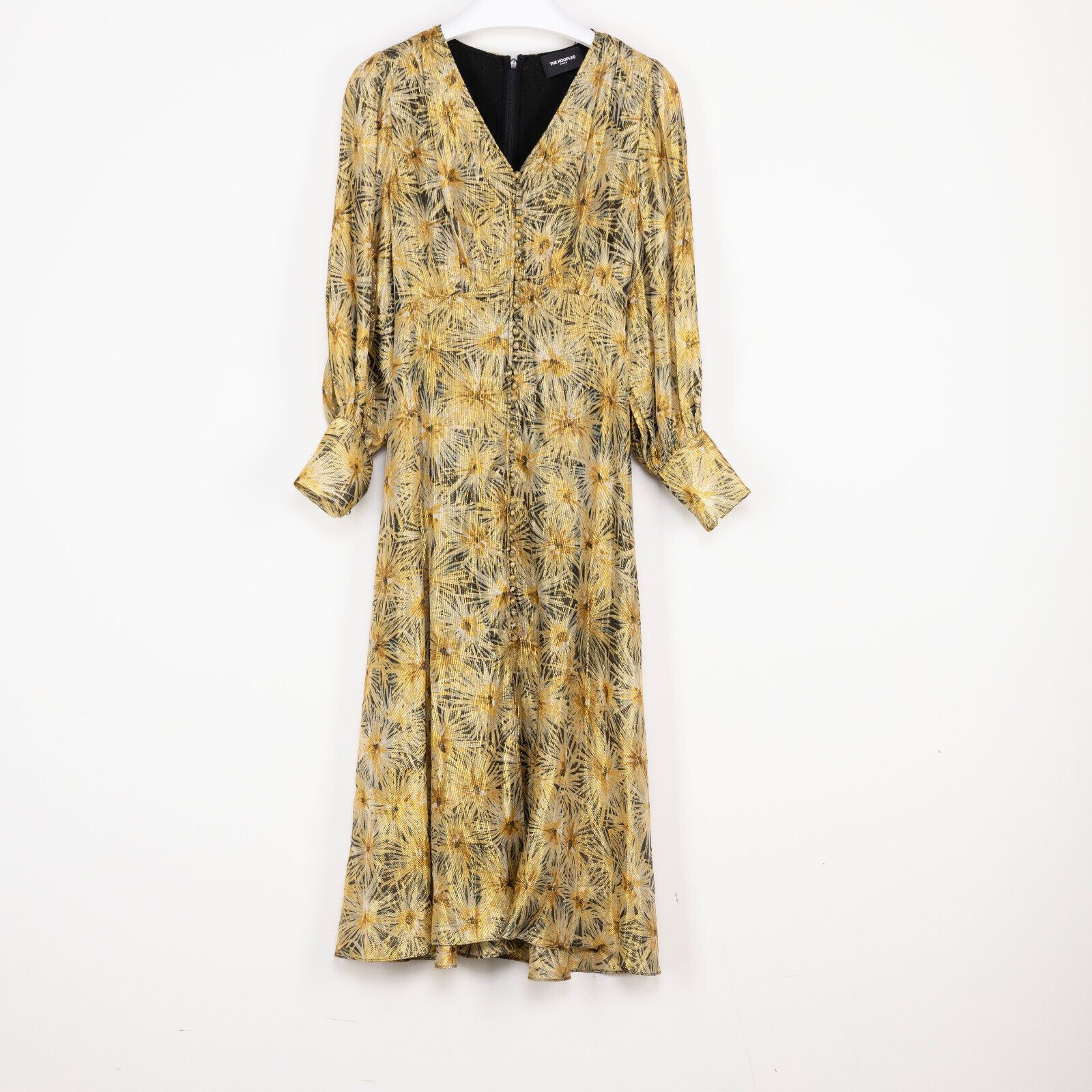 The Kooples The Kooples Floral Print Midi Dress Highlight Gold Size 1/S Size S / US 4 / IT 40 - 3 Thumbnail