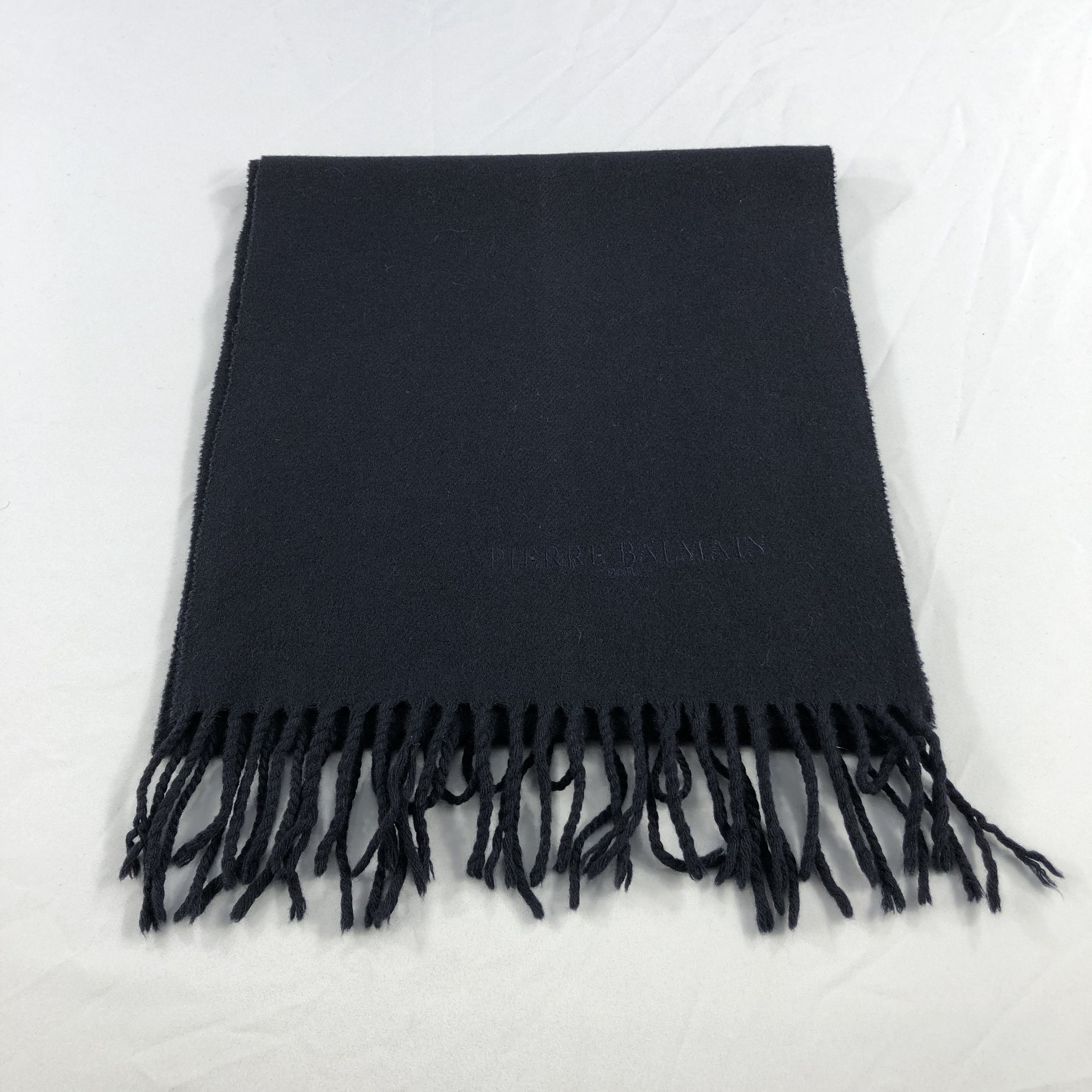Pierre Balmain Pierre Balmain Plain Navy Wool Scarf Muffler V1002 Size ONE SIZE - 2 Thumbnail