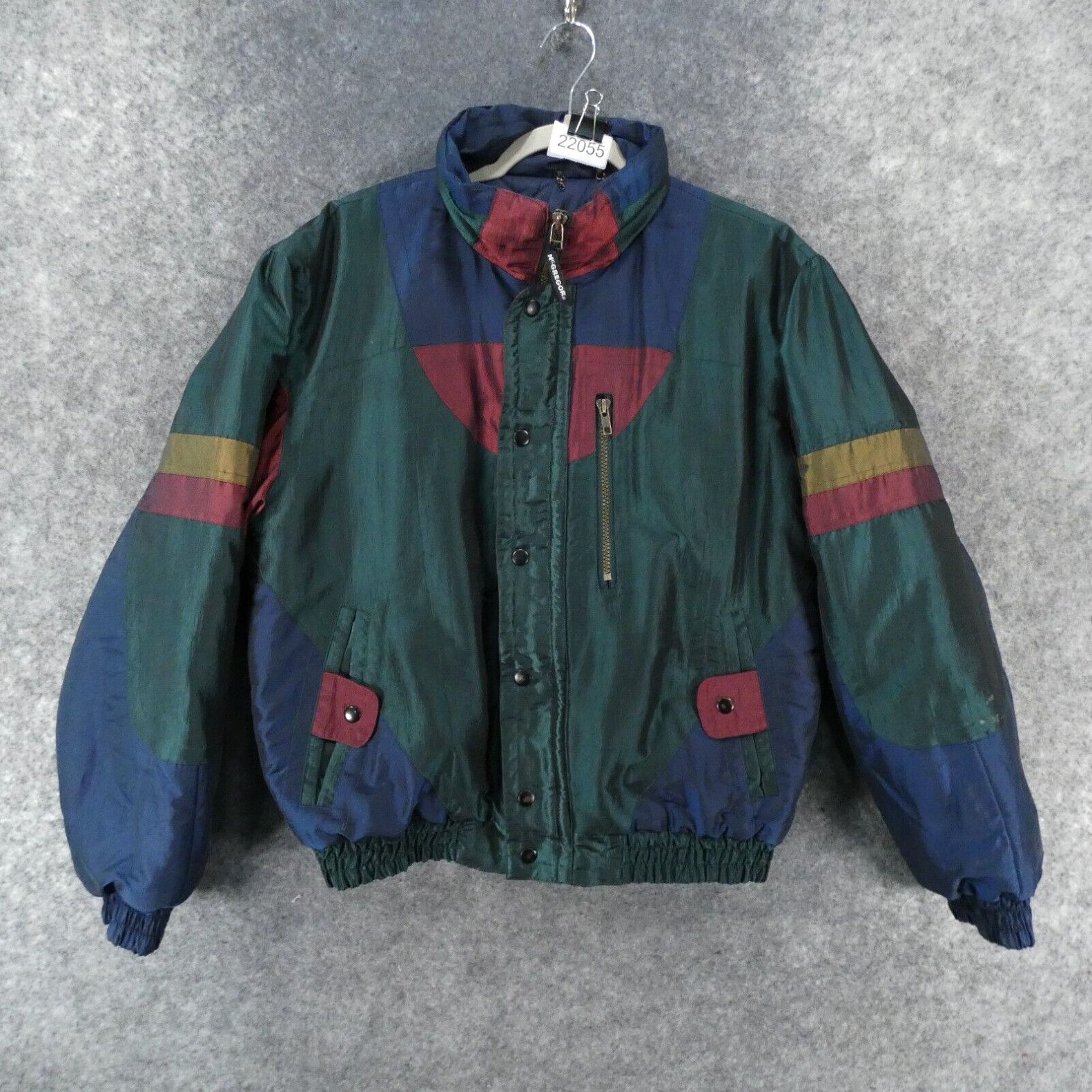 image of Mcgregor Jacket Mens Small Green Navy Softshell High & Dry Waterproof 80's 90's in White