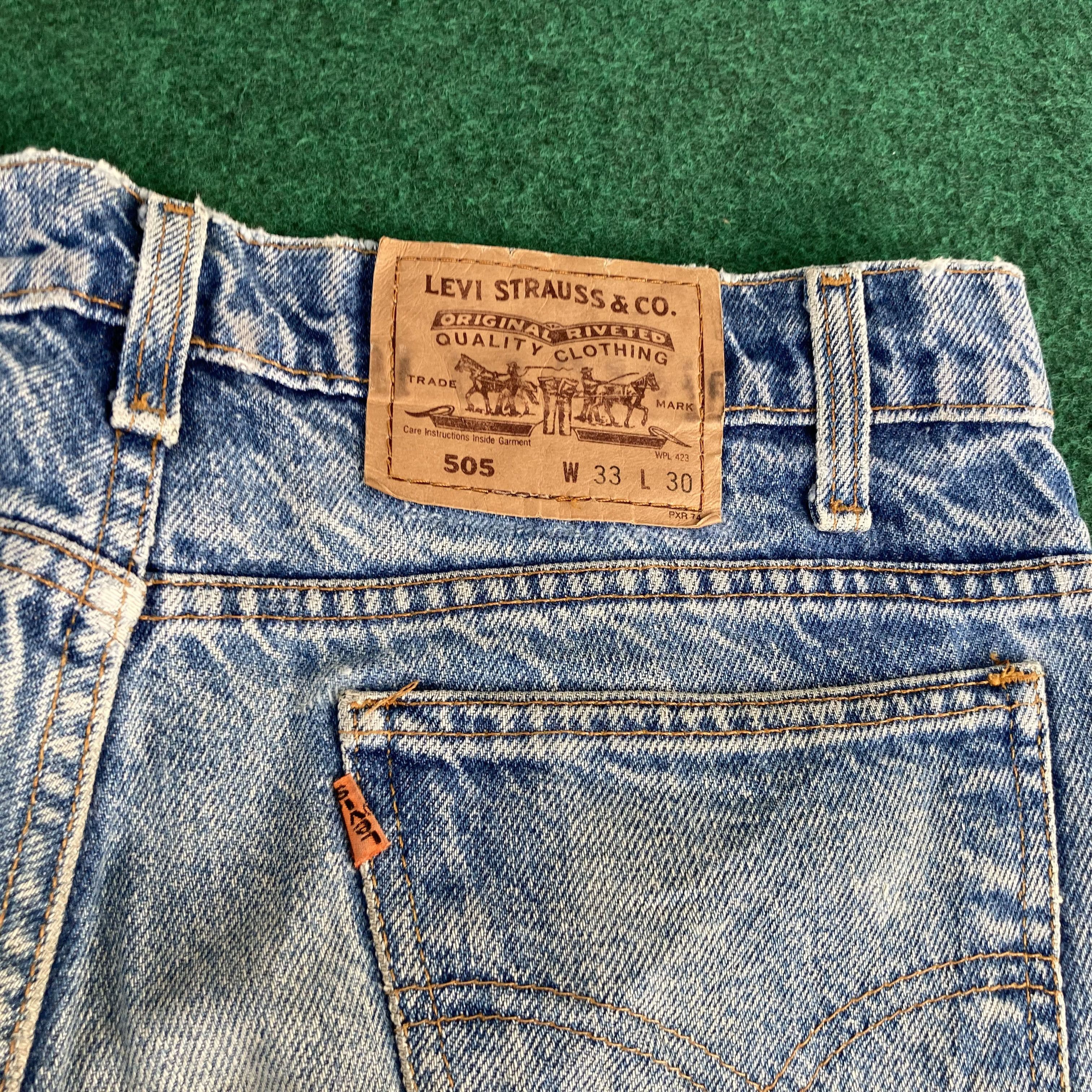 Levi's × Vintage Vtg Levis 505 Distressed Ripped 90s Punk Grunge Jeans Size US 32 / EU 48 - 10 Thumbnail