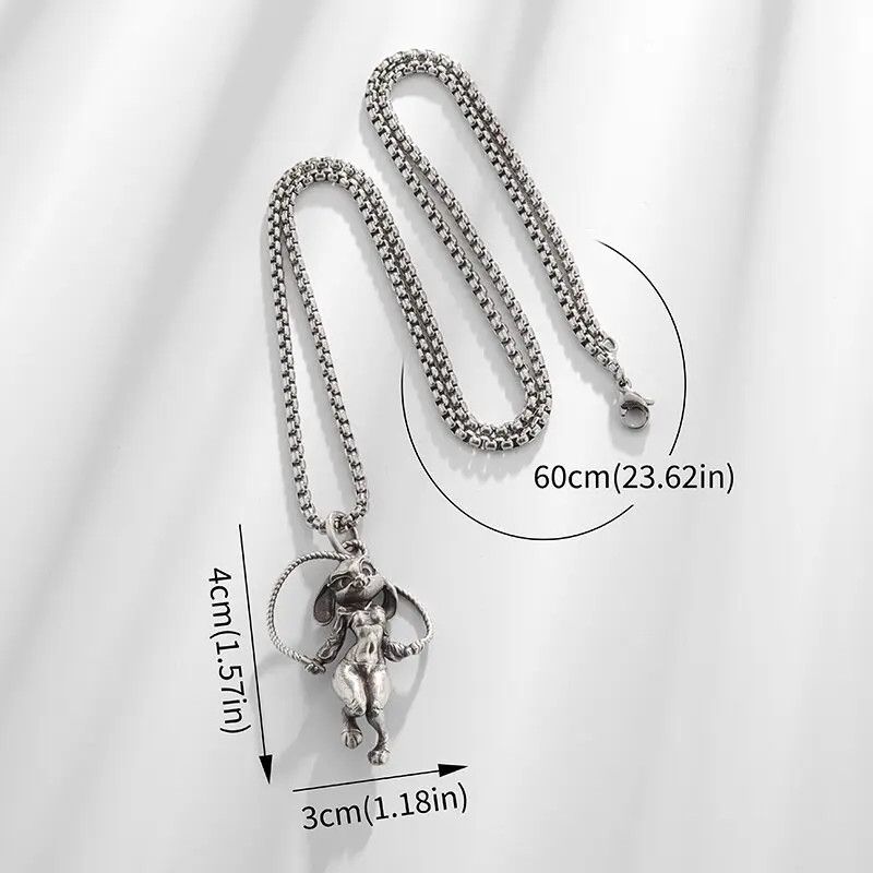 Jewelry Skipping Rope Rabbit Pendant Necklace Size ONE SIZE - 5 Thumbnail