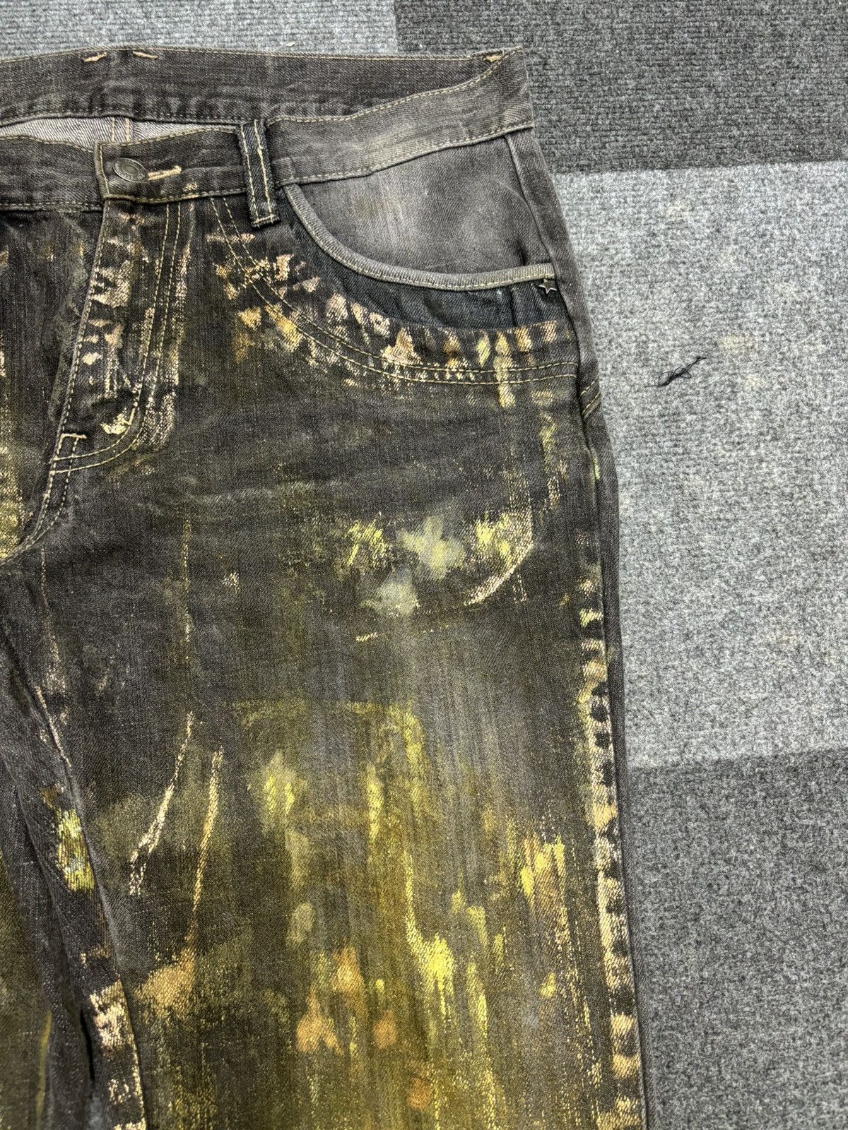 Japanese Brand 💥ONE ON GRAILED💥ARCHIVAL RARE PPFM CHAOS PAINT DENIM F457 Size US 32 / EU 48 - 3 Thumbnail