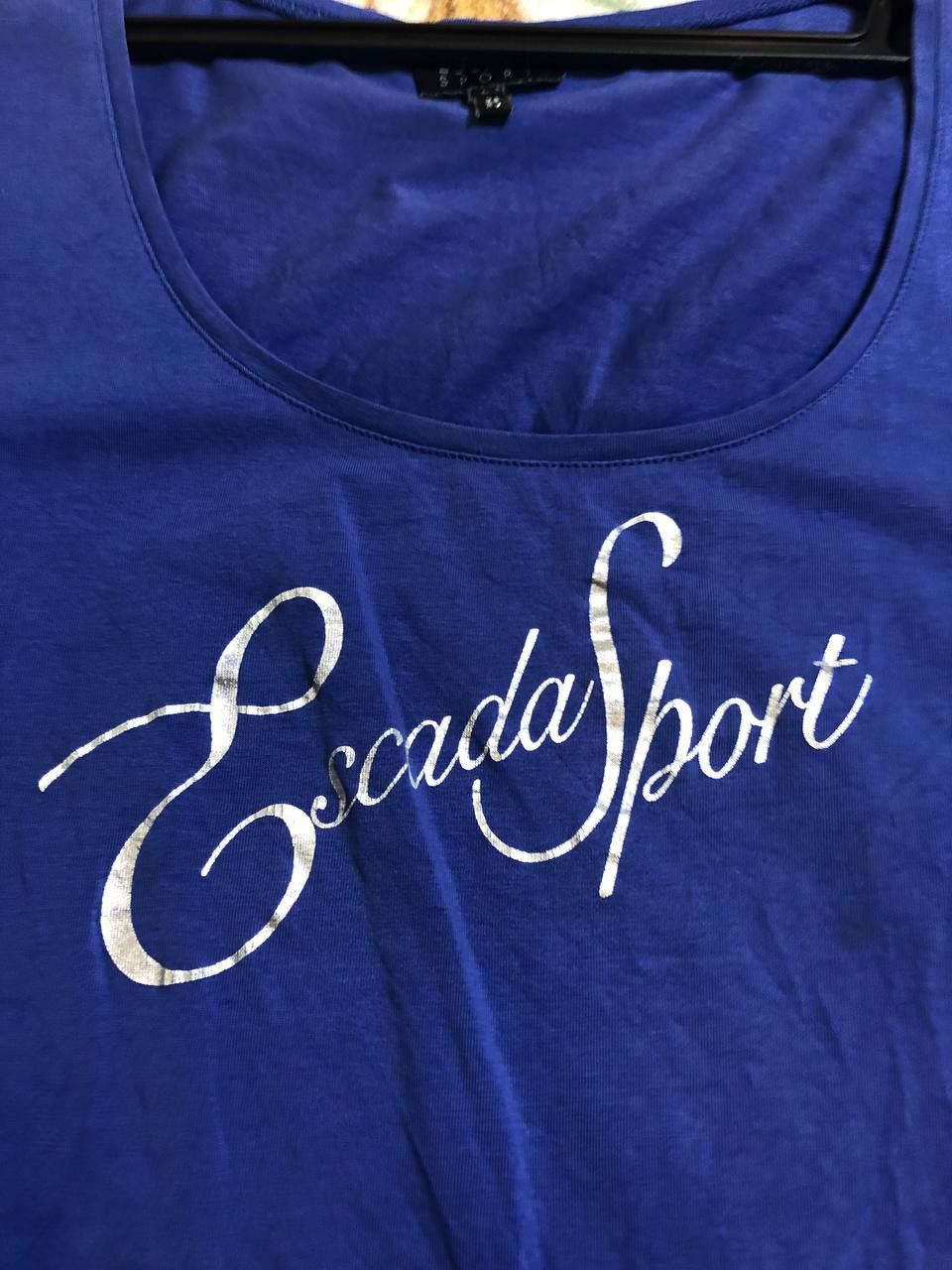 Escada Escada Sport Blue Printed T-Shirt Size L / US 10 / IT 46 - 4 Thumbnail