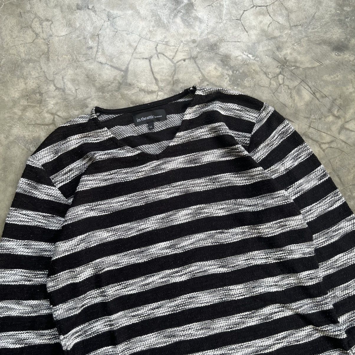 In The Attic 2000s In The Attic Vkei Style Stripe Knit Longsleeve Shirt Size US L / EU 52-54 / 3 - 2 Thumbnail