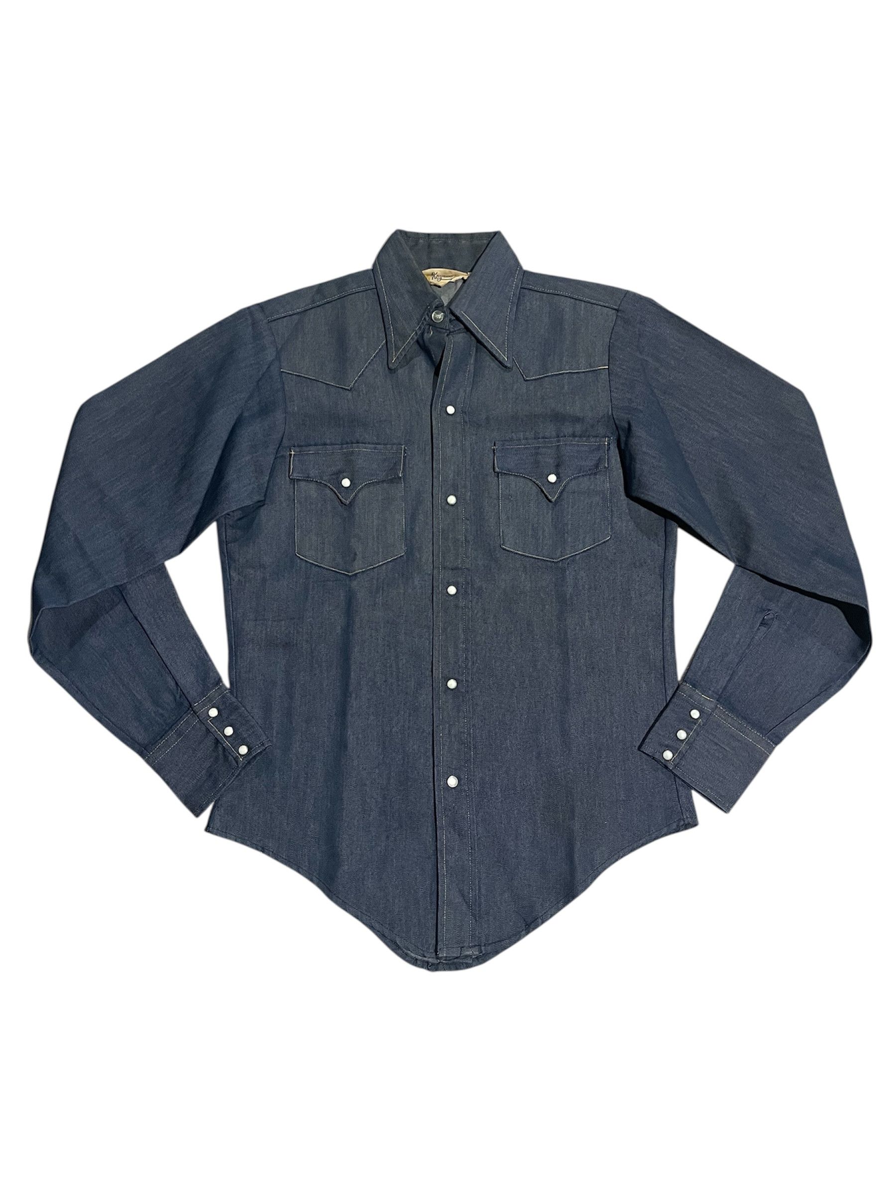 Vintage Vtg 50s Era Key Imperial Button Down Shirt WW2 Denim raw Size US M / EU 48-50 / 2 - 2 Thumbnail