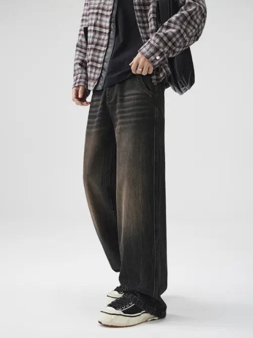 Japanese Brand Vintage washed distressed whisker loose fit American jeans Size US 32 / EU 48 - 4 Thumbnail