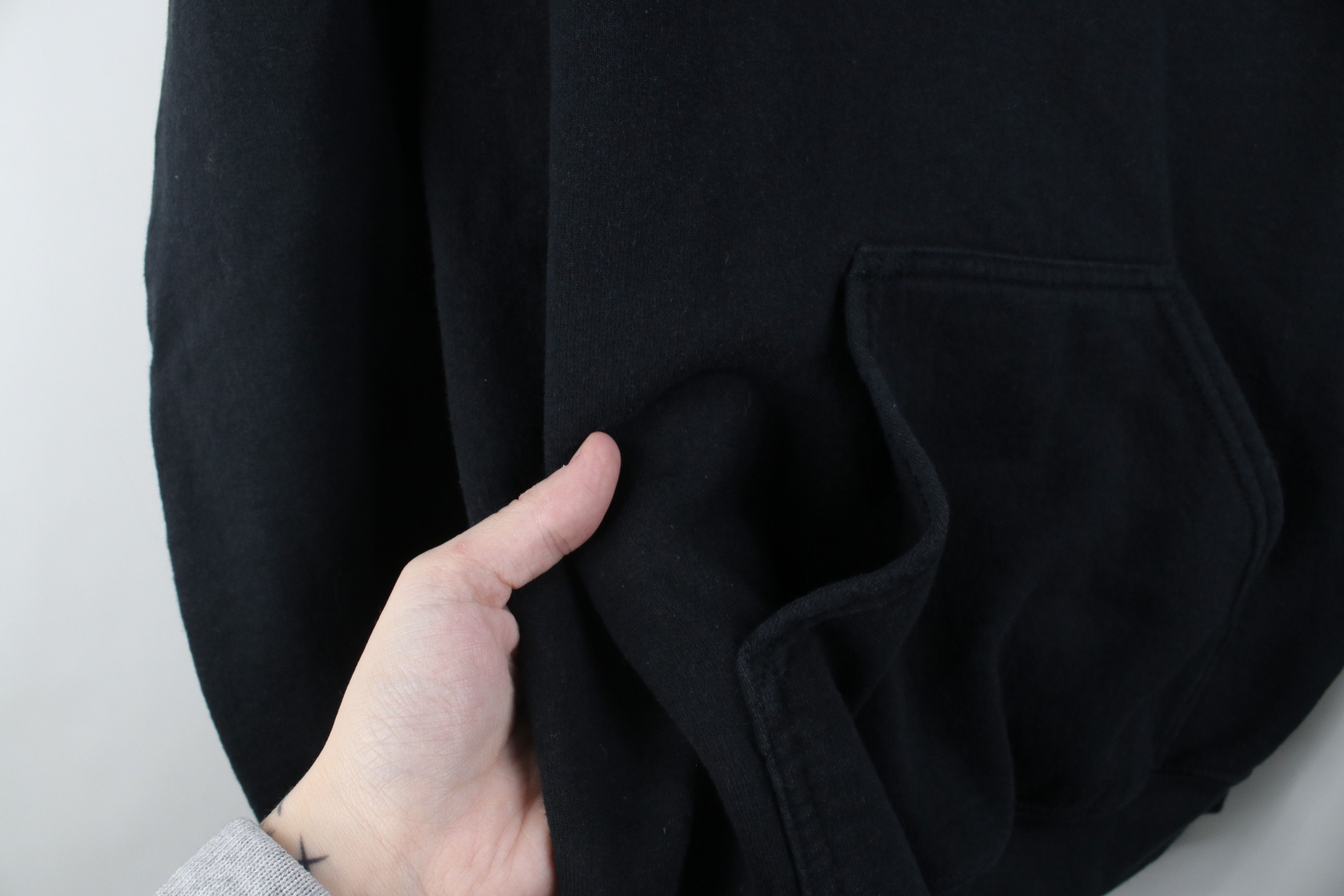 Vintage Vintage 90s Y2K Streetwear Blank Hoodie Sweatshirt Black Size M / US 6-8 / IT 42-44 - 7 Thumbnail