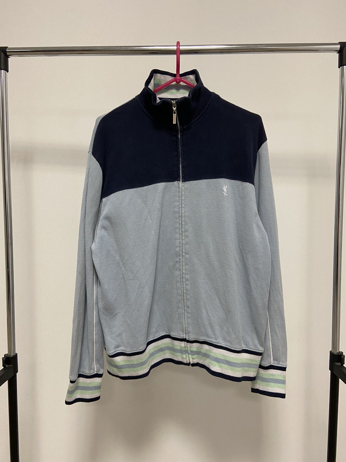 Vintage × Yves Saint Laurent Yves Saint Laurent Vintage Zip Sweatshirt Big Logo Luxury Size US L / EU 52-54 / 3 - 3 Thumbnail