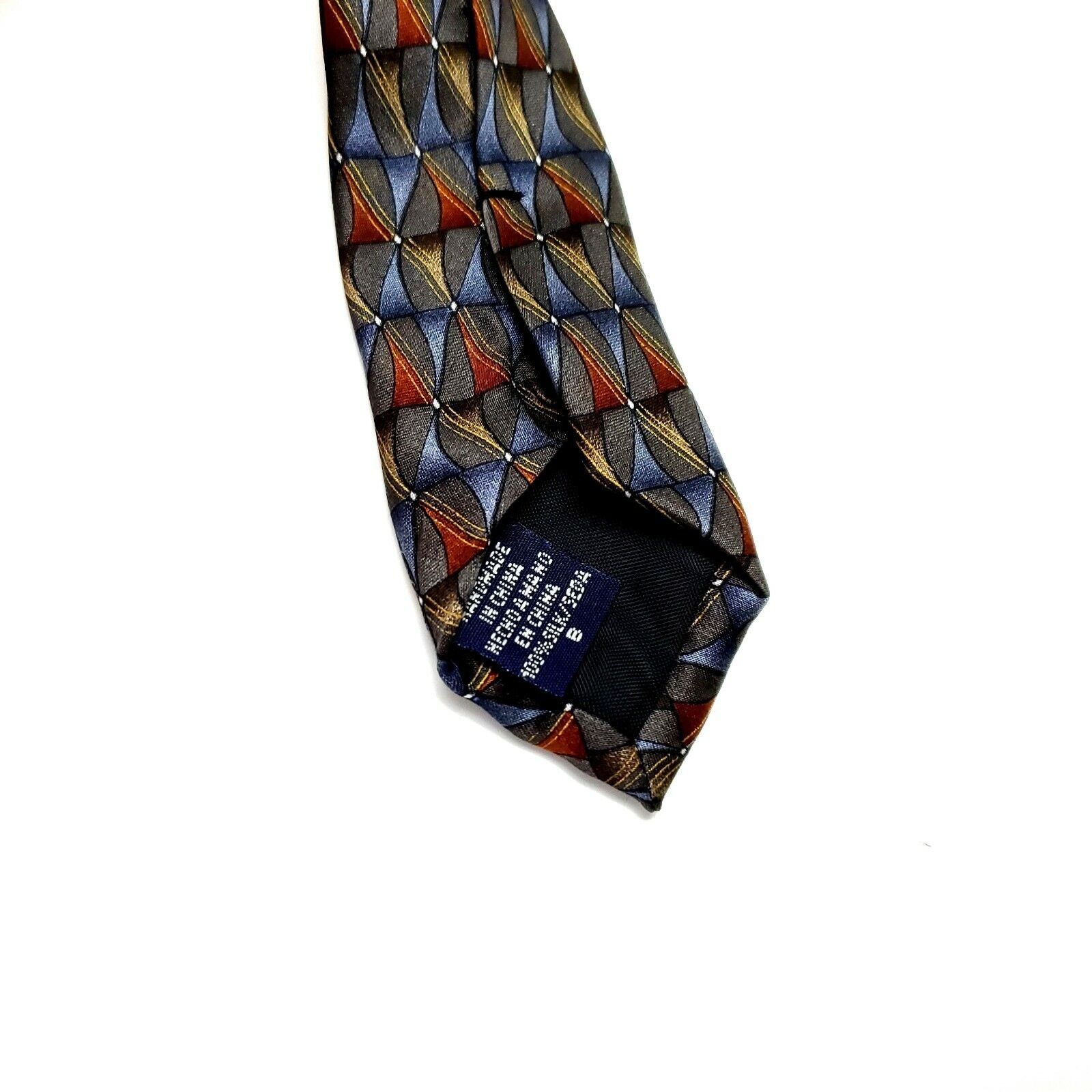 Van Heusen Van Heusen Silk Tie Print Green Wide Geometric Size ONE SIZE - 4 Thumbnail