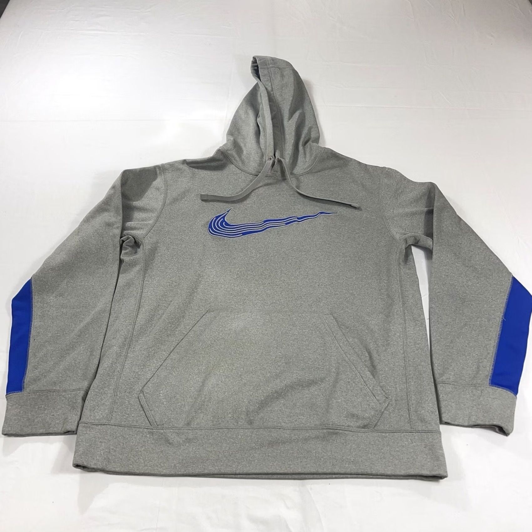 Nike Nike ThermaFit Annihilator Hoodie Swoosh Gray Blue Knockout 586289-063 M Adult Hoodie Pullover Logo Embroidered Size US M / EU 48-50 / 2 - 2 Thumbnail