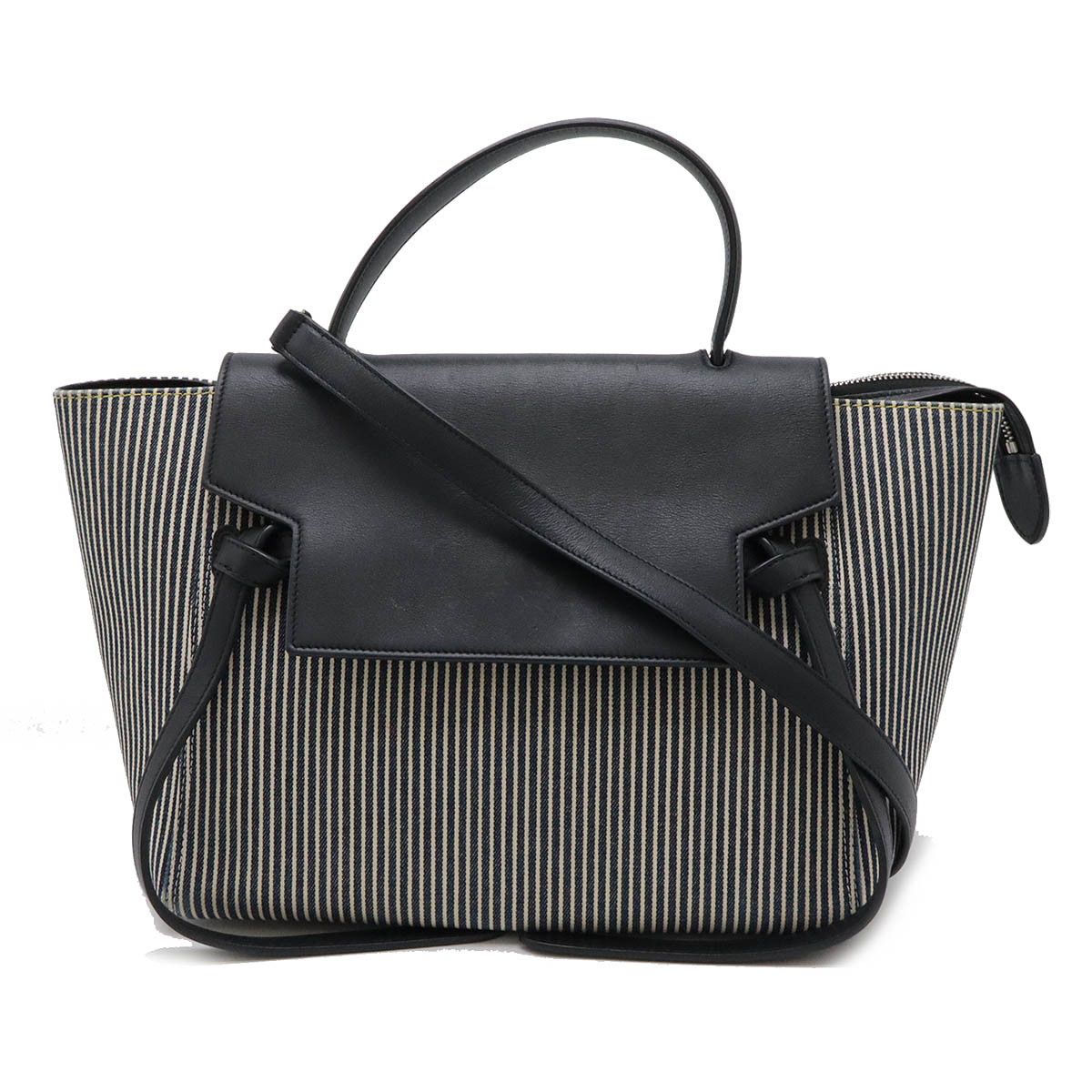 Celine Celine Stripe Canvas Leather Belt Bag 2Way Bag 189103 Canvas Shoulder Bag 189103 in Blue, Women's