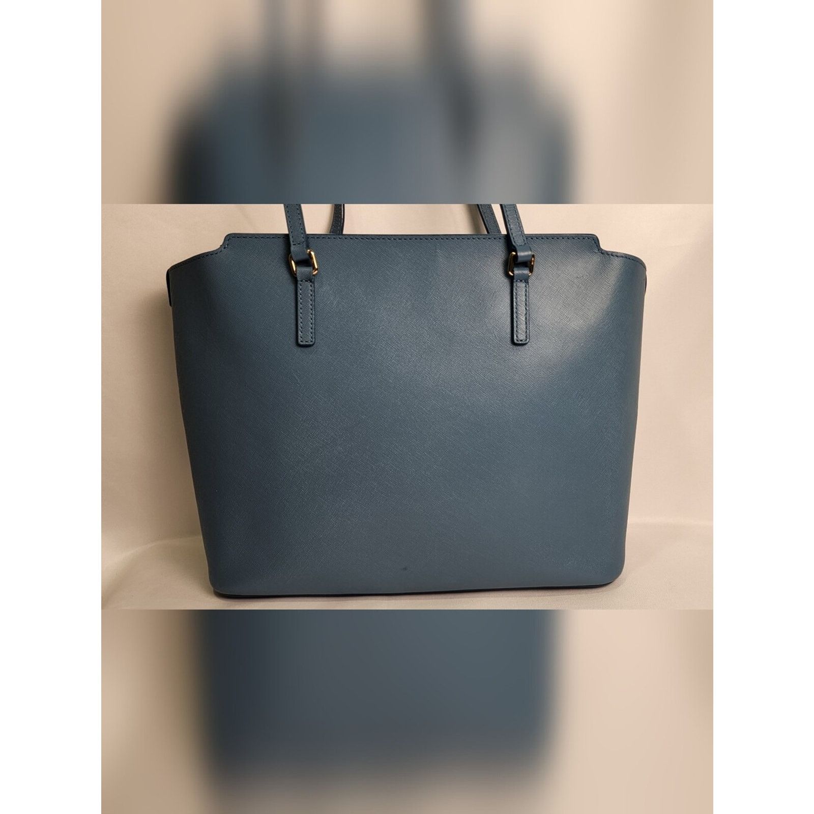 MCM Blue MCM Saffiano Leather Shopper Tote Bag Detachable Pouch Size ONE SIZE - 3 Thumbnail