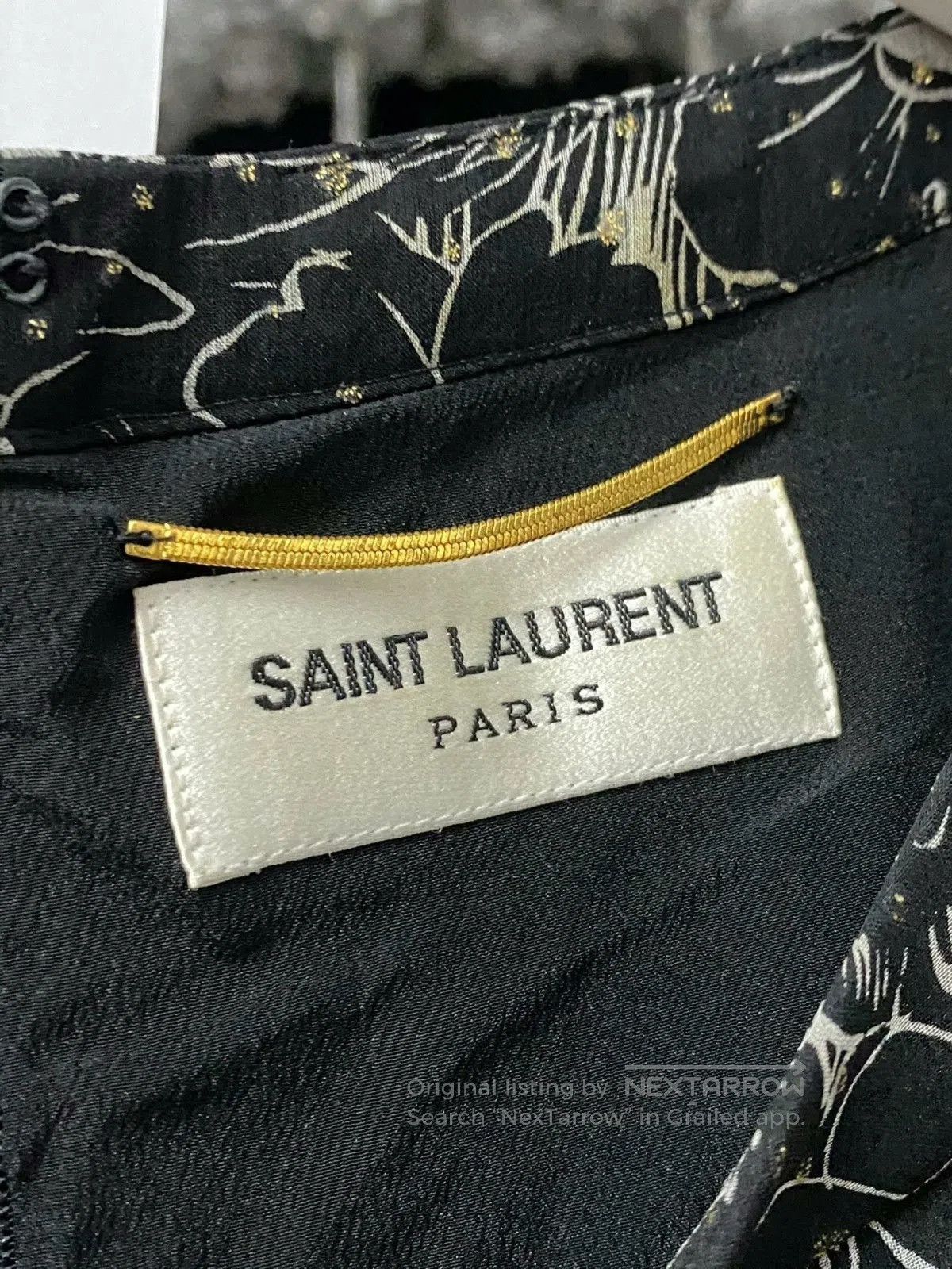 Saint Laurent Paris Saint Laurent SLP Black White Floral Dress. Size S / US 4 / IT 40 - 5 Thumbnail