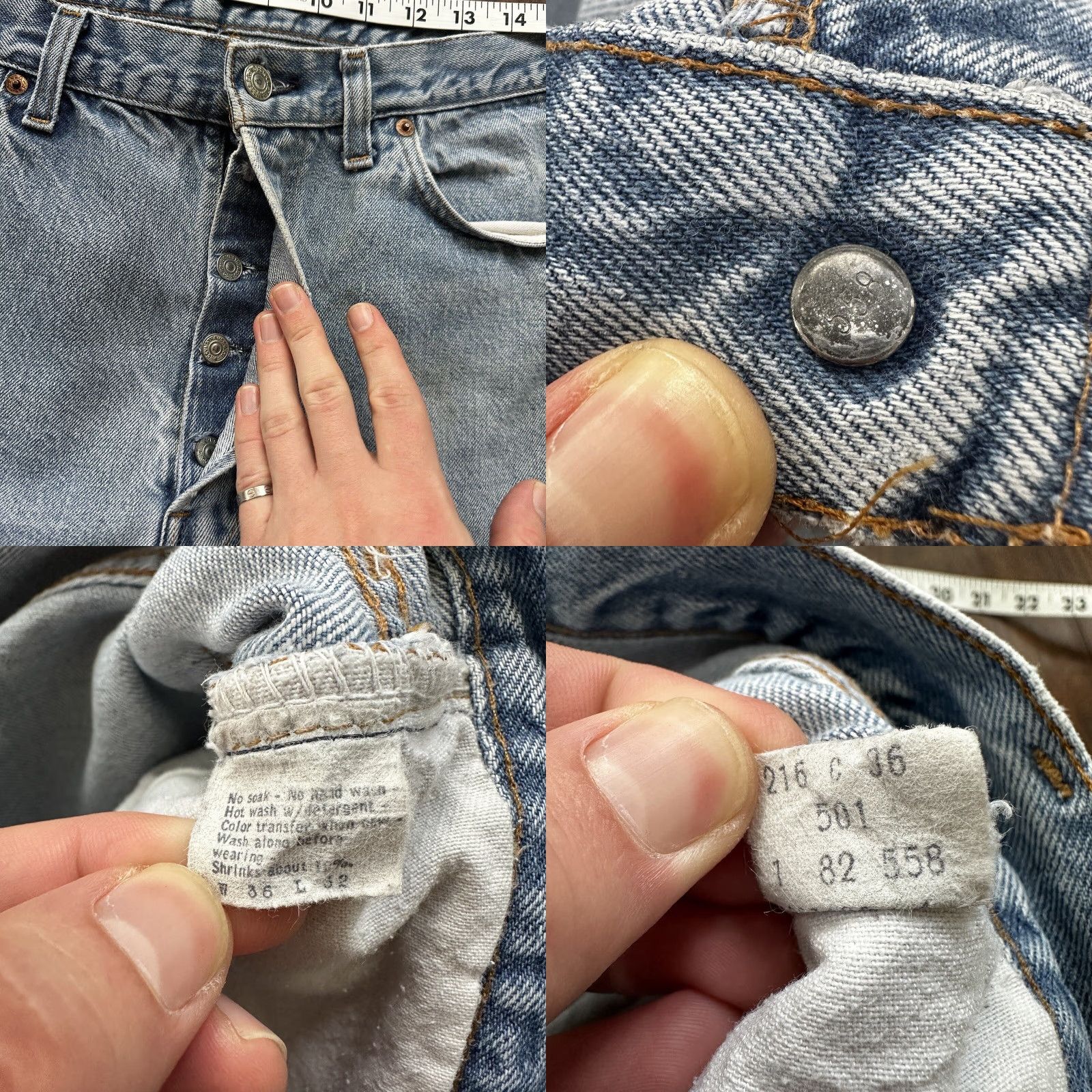 Levi's VINTAGE Levi's 501 XX Jeans 80s 36x32 Light Wash Blue Distressed USA Mens Size US 36 / EU 52 - 8 Thumbnail