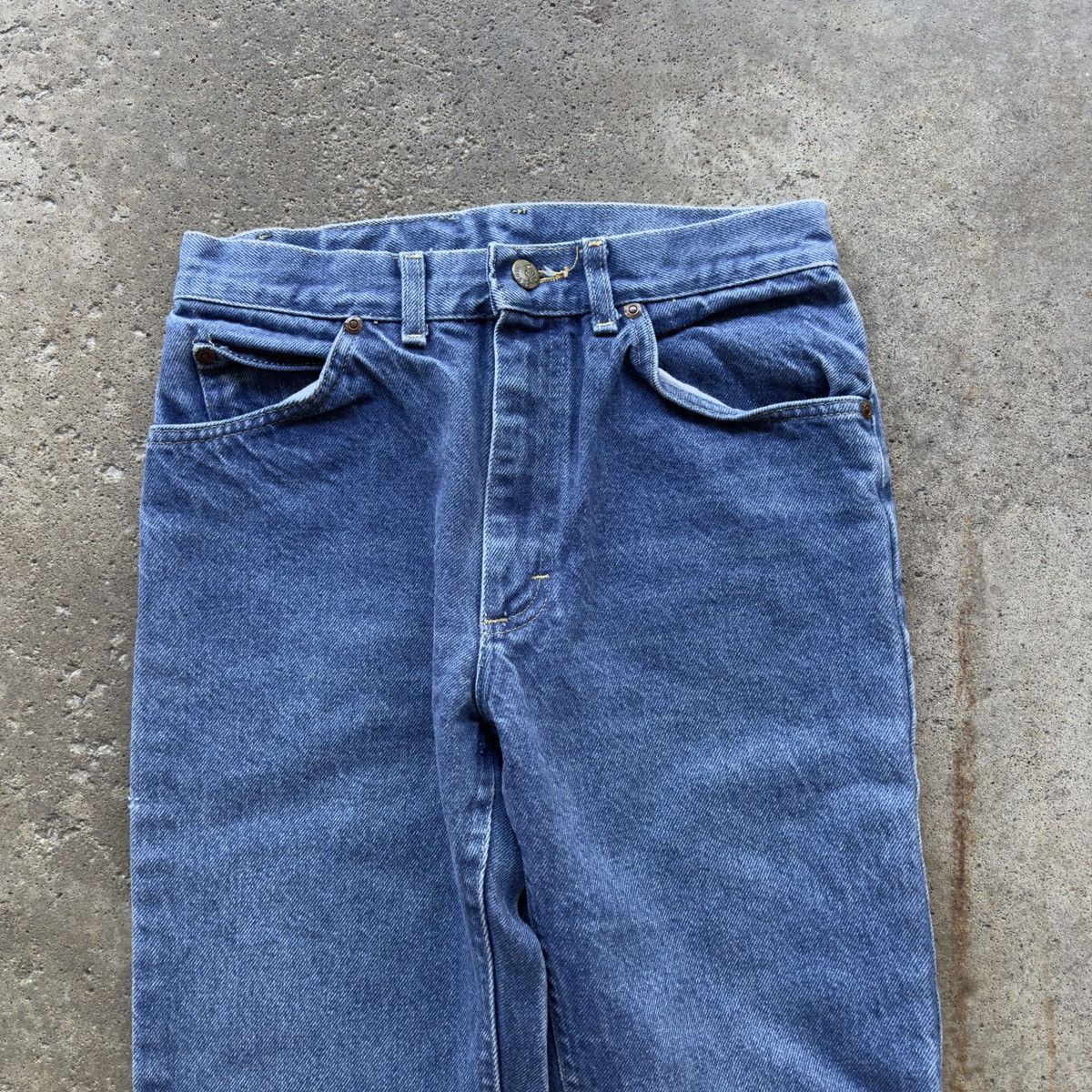Vintage 80s Faded Lee Riders Dark Wash Jeans Western ERD Grunge Size US 27 - 4 Thumbnail