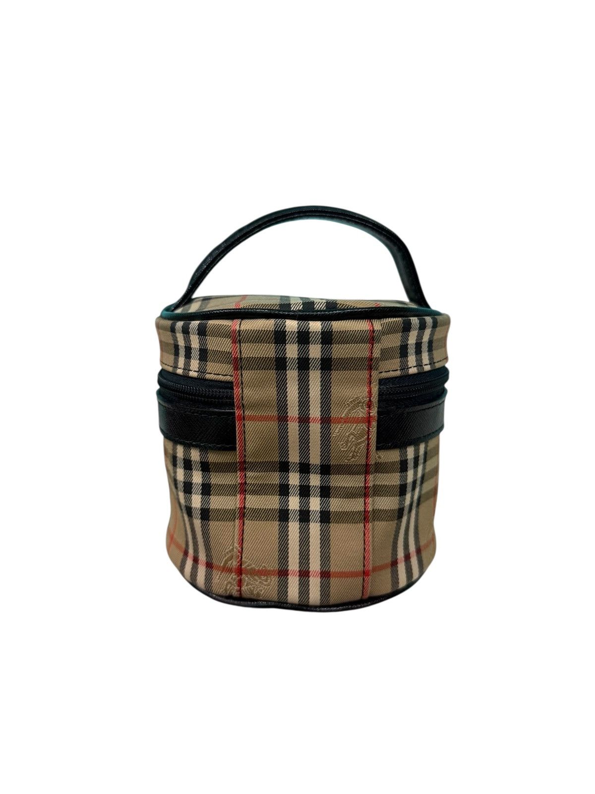 Burberry Prorsum VINTAGE BURBERRYS HAYMARKET CANVAS ROUND MINI VANITY BAG Size ONE SIZE - 6 Thumbnail
