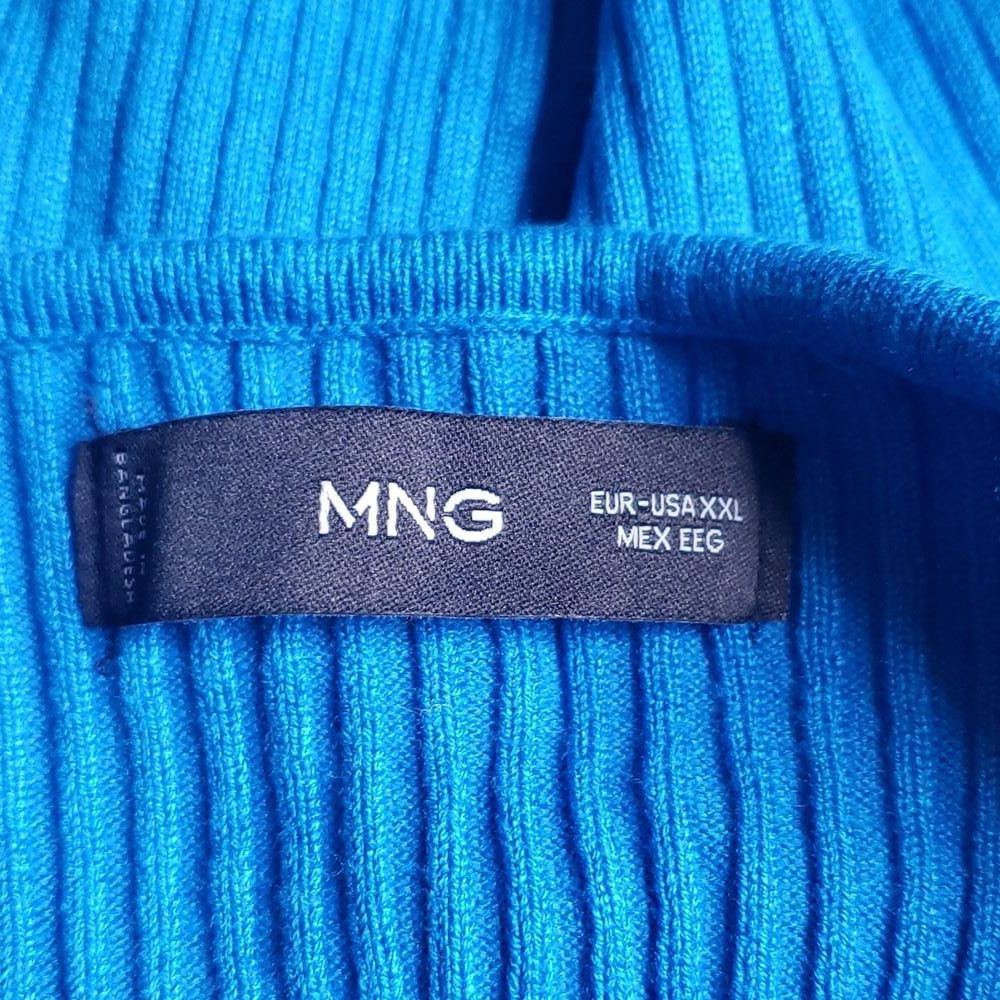 Mango CT1962 Mango Royal Blue Ribbed Long Sleeve Top XXL Size XXL / US 16-18 / IT 52-54 - 6 Thumbnail