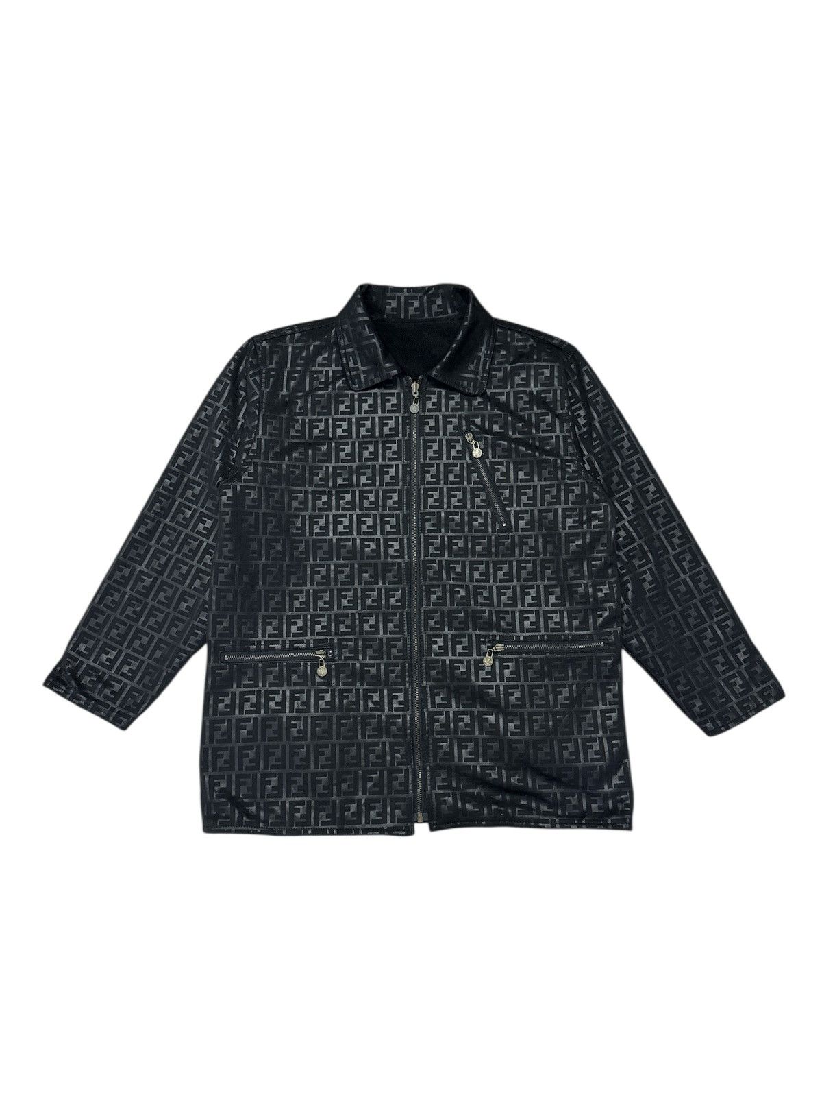 Fendi VINTAGE FENDI ZUCCA MONOGRAM REVERSIBLE ZIPPER JACKET Size US L / EU 52-54 / 3 - 1 Thumbnail