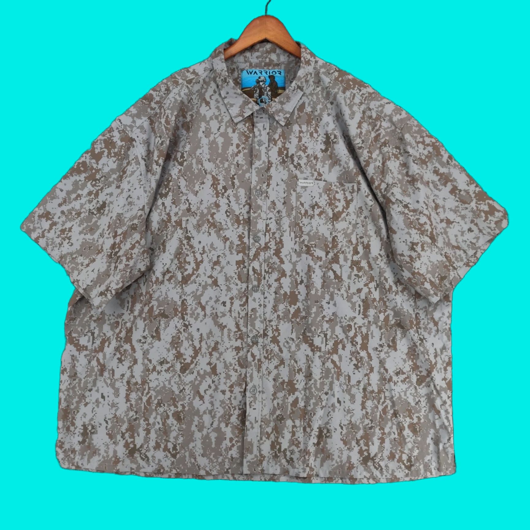Etro Warrior Camouflage Shirt Mens 4XL Button Short Sleeve Retro Army Desert Camo Pattern Pocket Button-Up Shirt Men Size US XXL / EU 58 / 5 - 1 Thumbnail