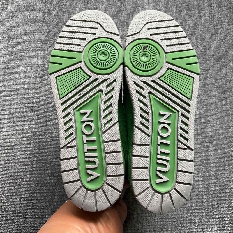 Louis Vuitton Louis Vuitton Low-Top Sneakers in Gray Green -2508 Size US 9.5 / EU 42-43 - 1 Thumbnail